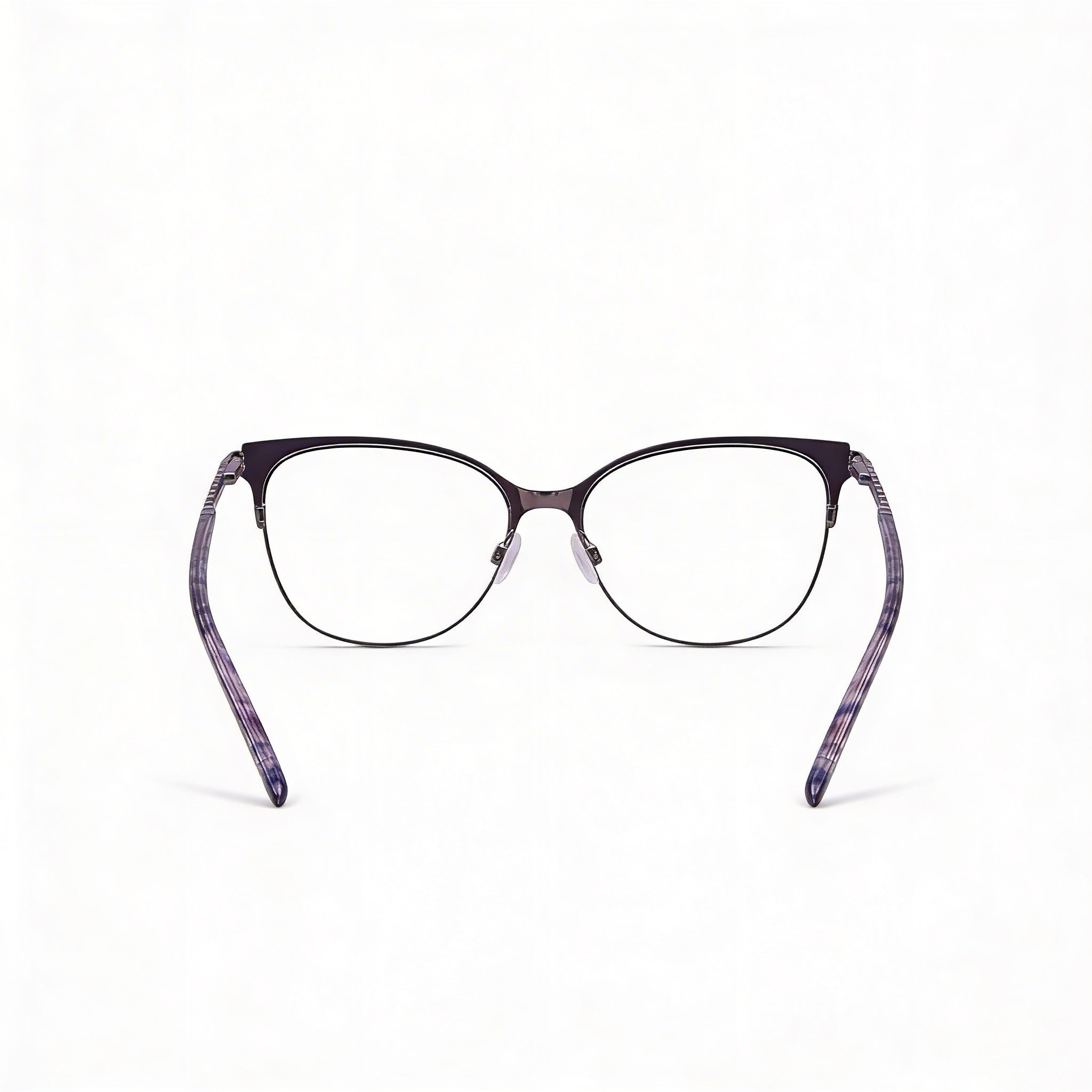 Gafas de mujer Bebe Bb5224 de montura completa metálicas estilo Cat Eye con lentes de demostración transparentes, color ciruela, 55-17-140mm, Photo 3