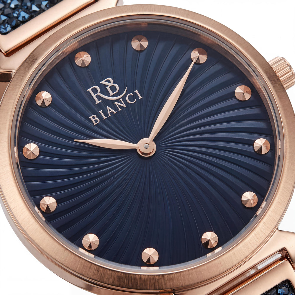 Roberto Bianci RB0206 Reloj analógico informal azul para mujer con movimiento de cuarzo, cristal mineral resistente a los arañazos, resistente al agua