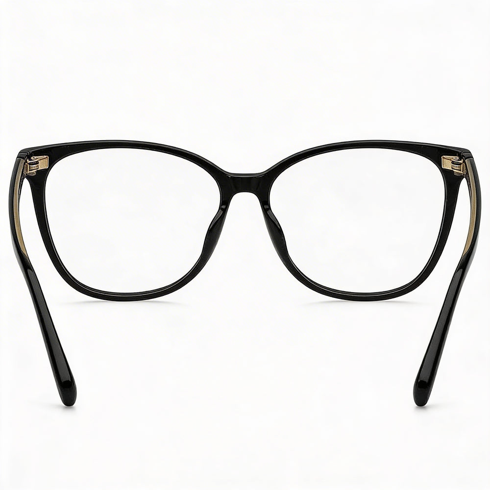 Gafas Tommy Hilfiger Modern para mujer con montura de acetato negro y lentes de policarbonato no polarizado, 54 mm