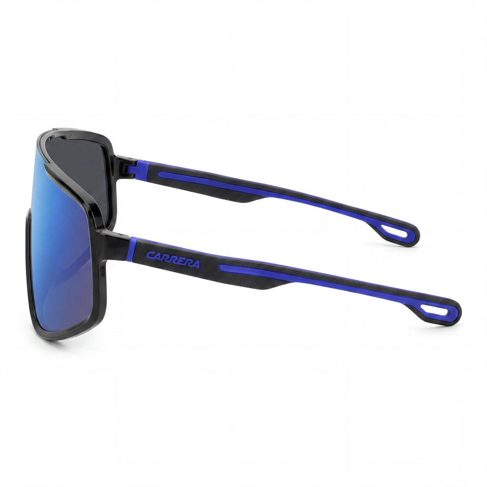 Gafas de sol Carrera Casual para hombre, negras y azules, de POLIAMIDA ECOLÓGICA, no polarizadas, azules multicapa, con protección UV de 99 mm