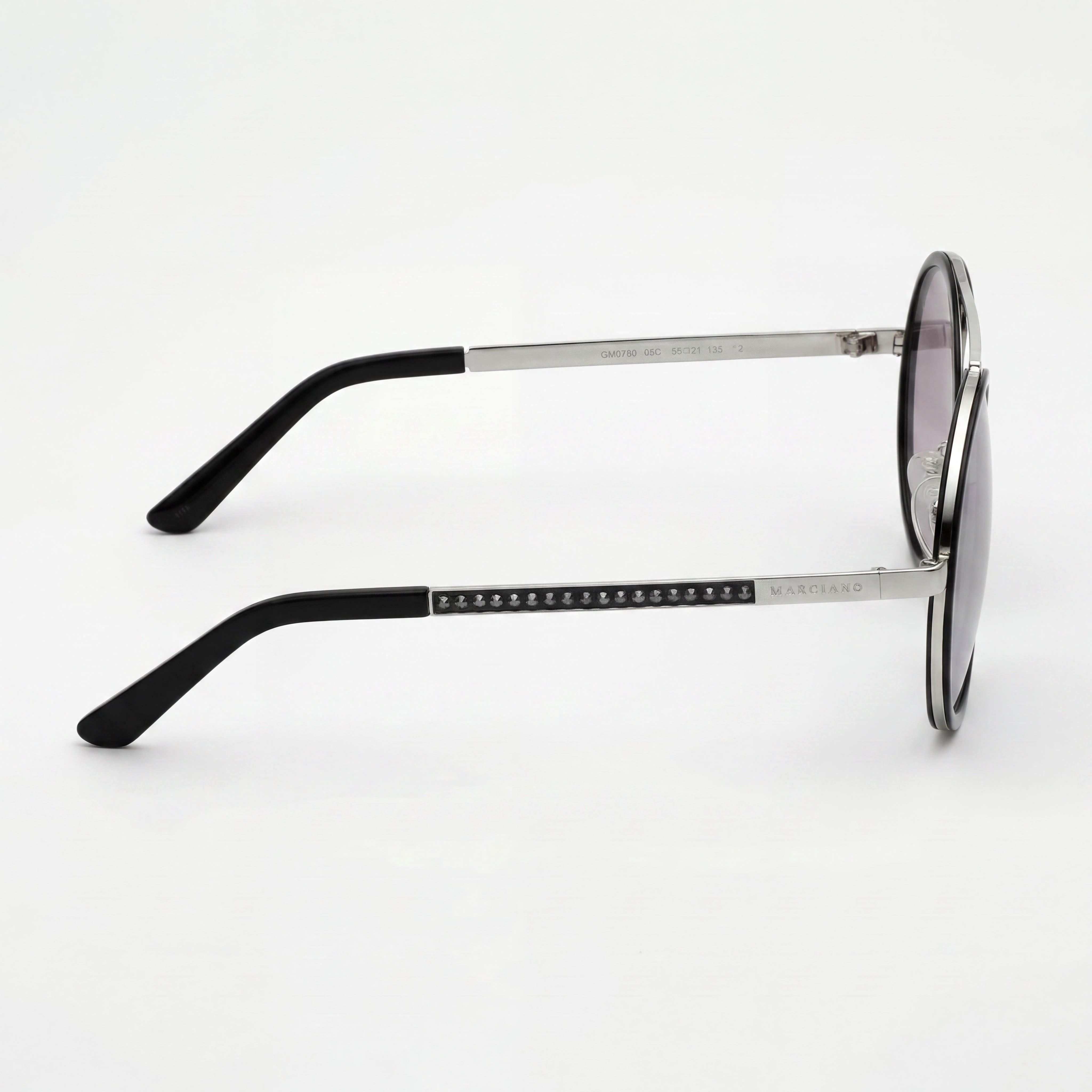 Gafas de sol GUESS para mujer, estilo clásico, con montura de plástico negro, lentes de espejo plateadas y protección UV, 55 mm, Photo 2