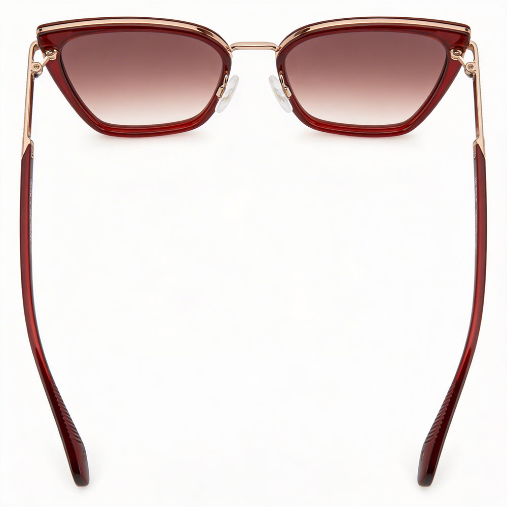 Gafas de sol Rag & Bone modernas para mujer, montura de metal burdeos, protección UV no polarizada, ancho de lente de 56 mm