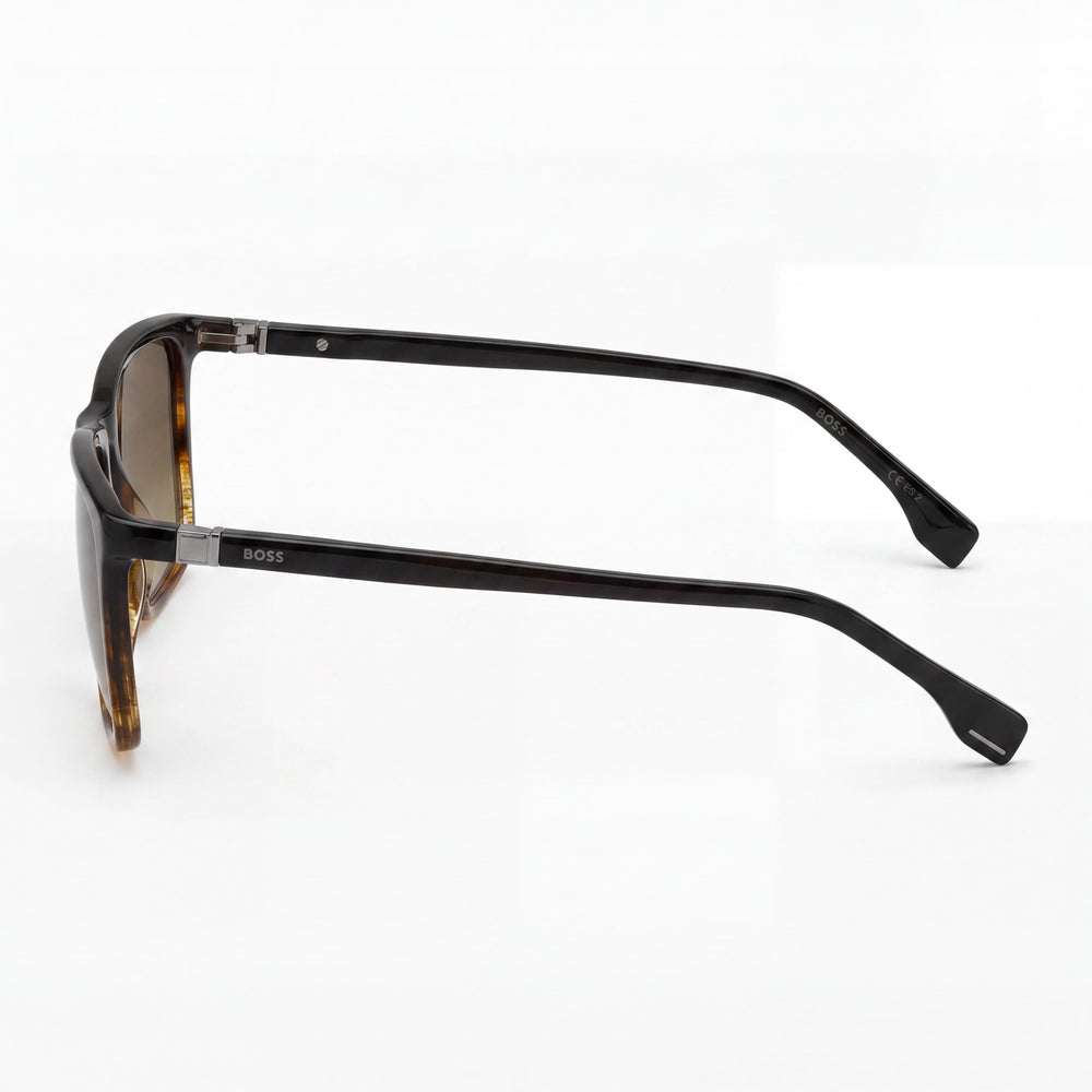Gafas de sol no polarizadas para hombre, con protección UV, de acetato color marrón cuerno, de Hugo Boss INTERNATIONAL 56-17-145