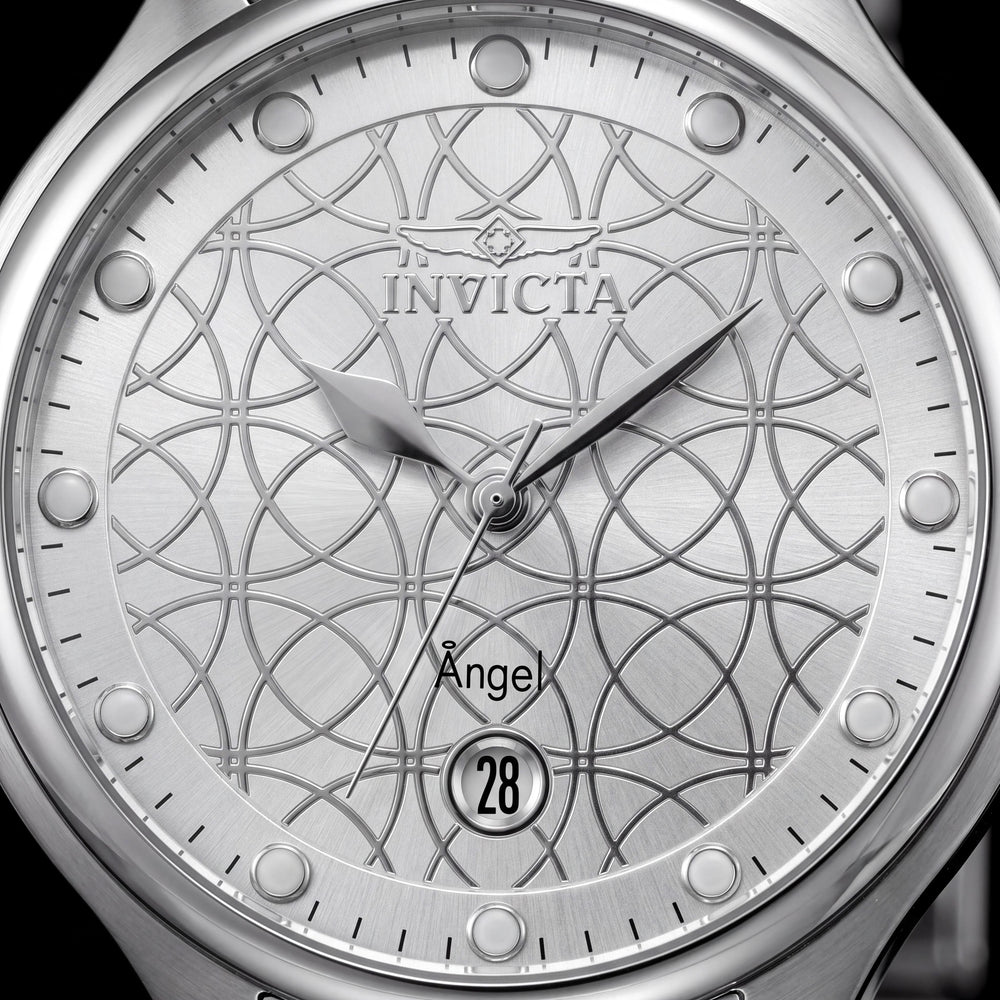 Invicta Women's Angel Collection 27437 Quartz Watch, 38mm Stainless Steel, Silver Dial, Water-Resistant