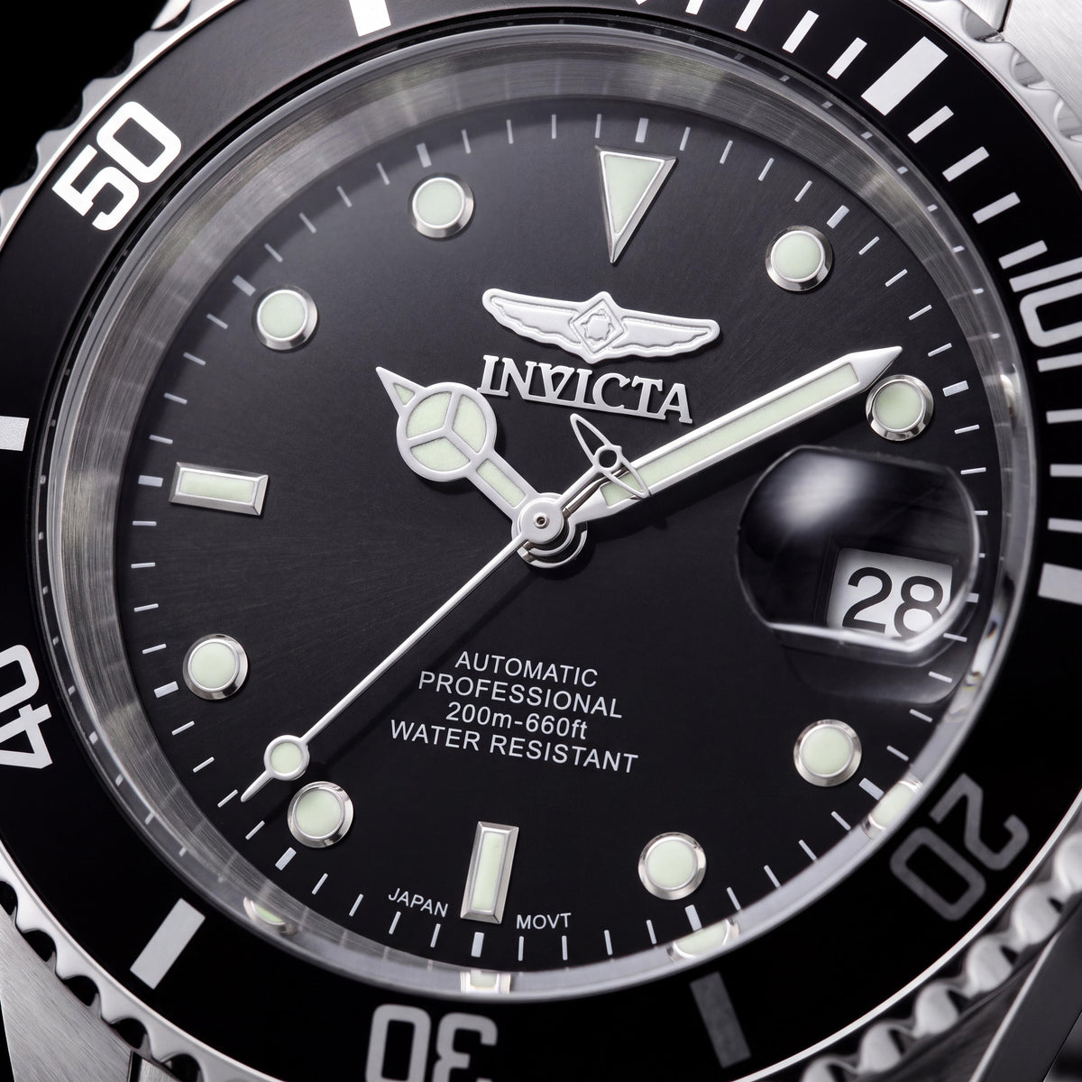 Invicta Pro Diver 8926OB Unisex Automatic Self-Wind Chronograph Watch, Black Silver Case, Water Resistant 40mm, Photo 2