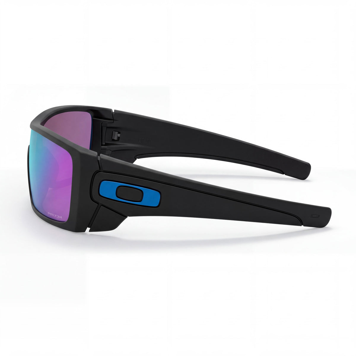 Oakley OO9101 Men's Rectangle Sunglasses, Polished Black & Prizm Sapphire, Multi-coloured Non-Polarized UV Protected, 127mm, Photo 3