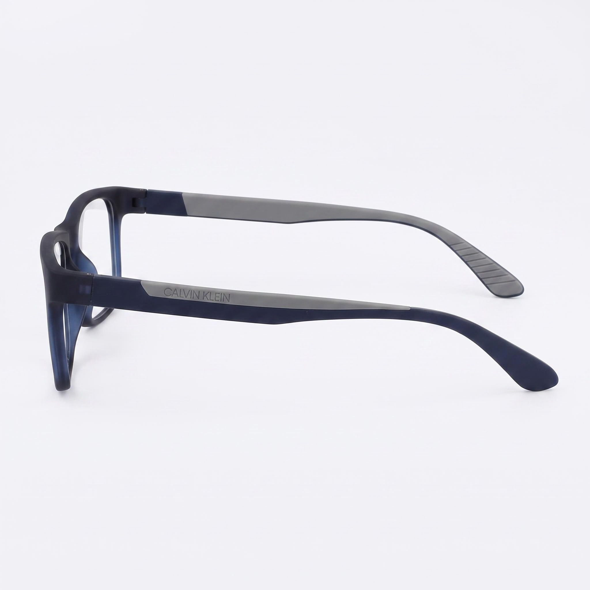 Calvin Klein UNPOLARIZED Men's Square Plastic Frame Non- Eyeglasses, Matte Crystal Navy, 52mm, Photo 2