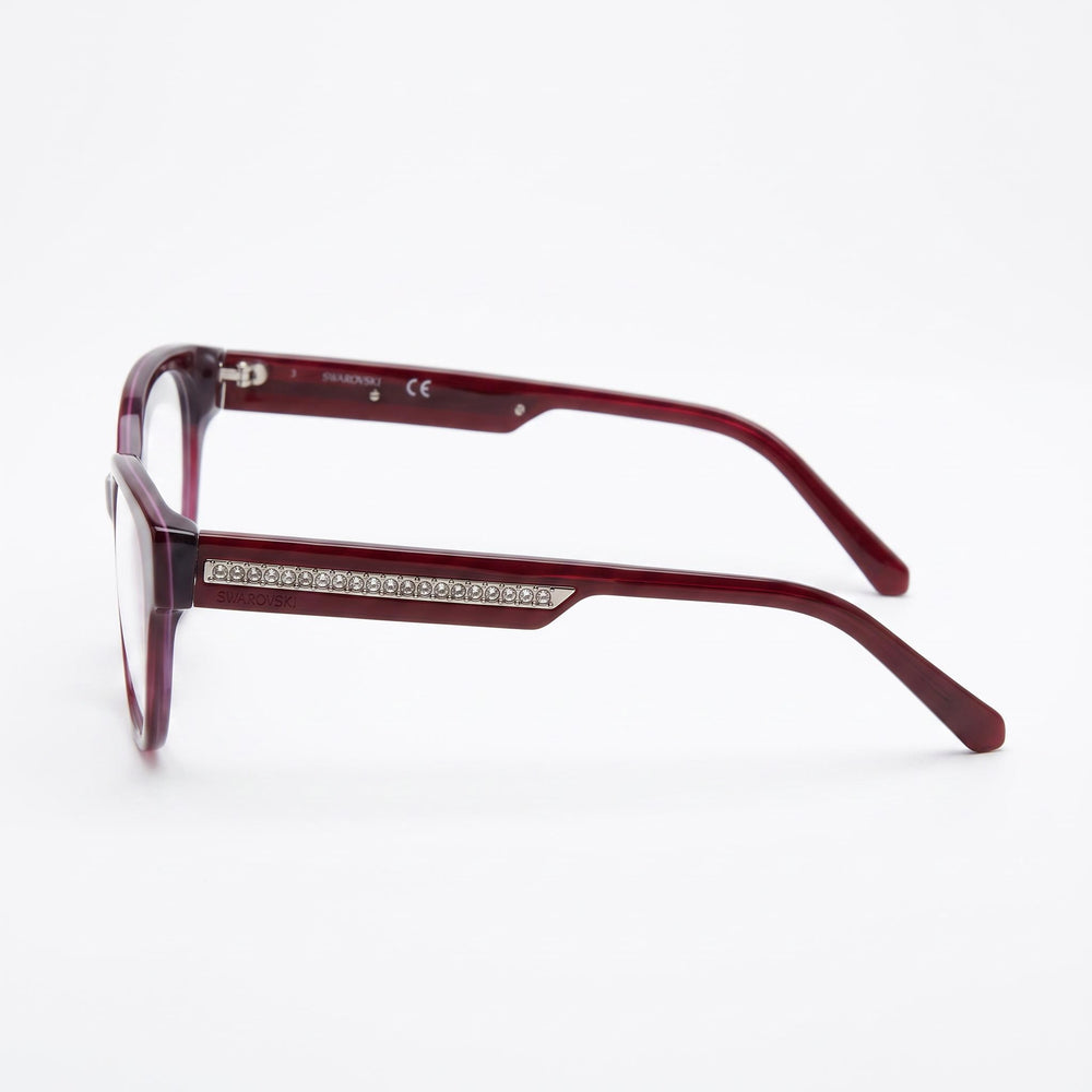 Swarovski Modern Unisex Sunglasses with Glossy Purple Frame and Polycarbonate Lenses, Size 55mm