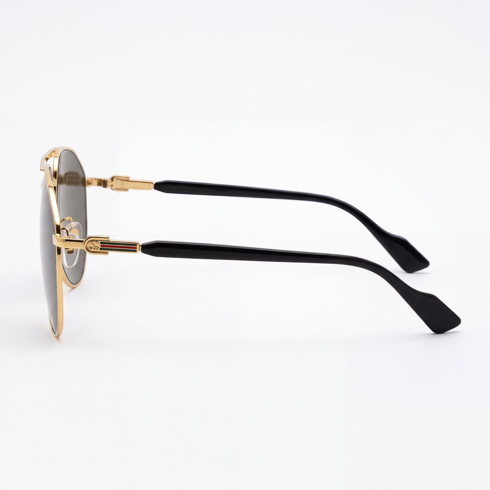 Gucci GG1220S Unisex Gold-Gold-Grey Aluminium Pilot UV Protected Sunglasses 59-14-54
