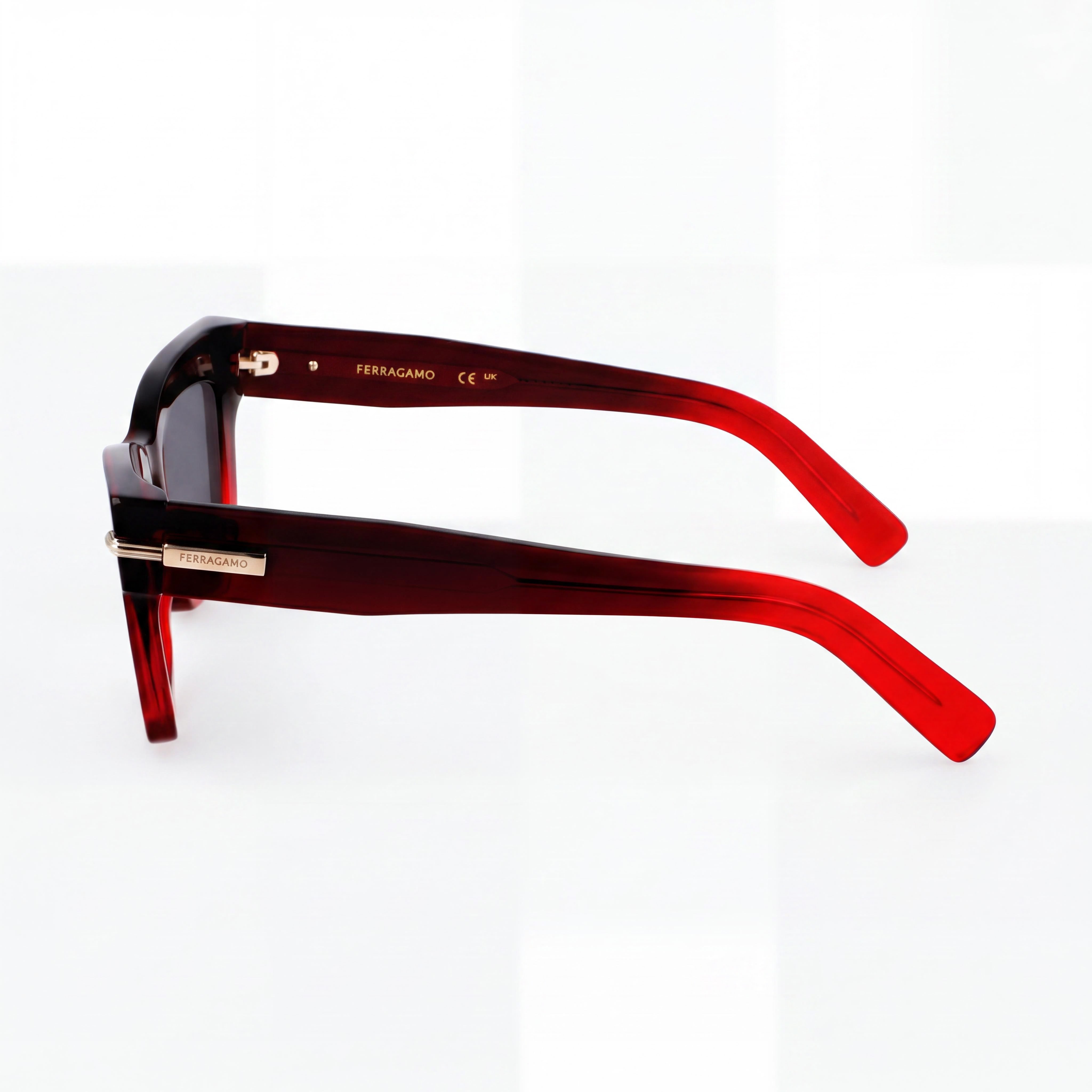 Ferragamo Sf2031s Men's Titanium Dark Red Transparent Frame Protection 52mm Eyewear, Photo 3