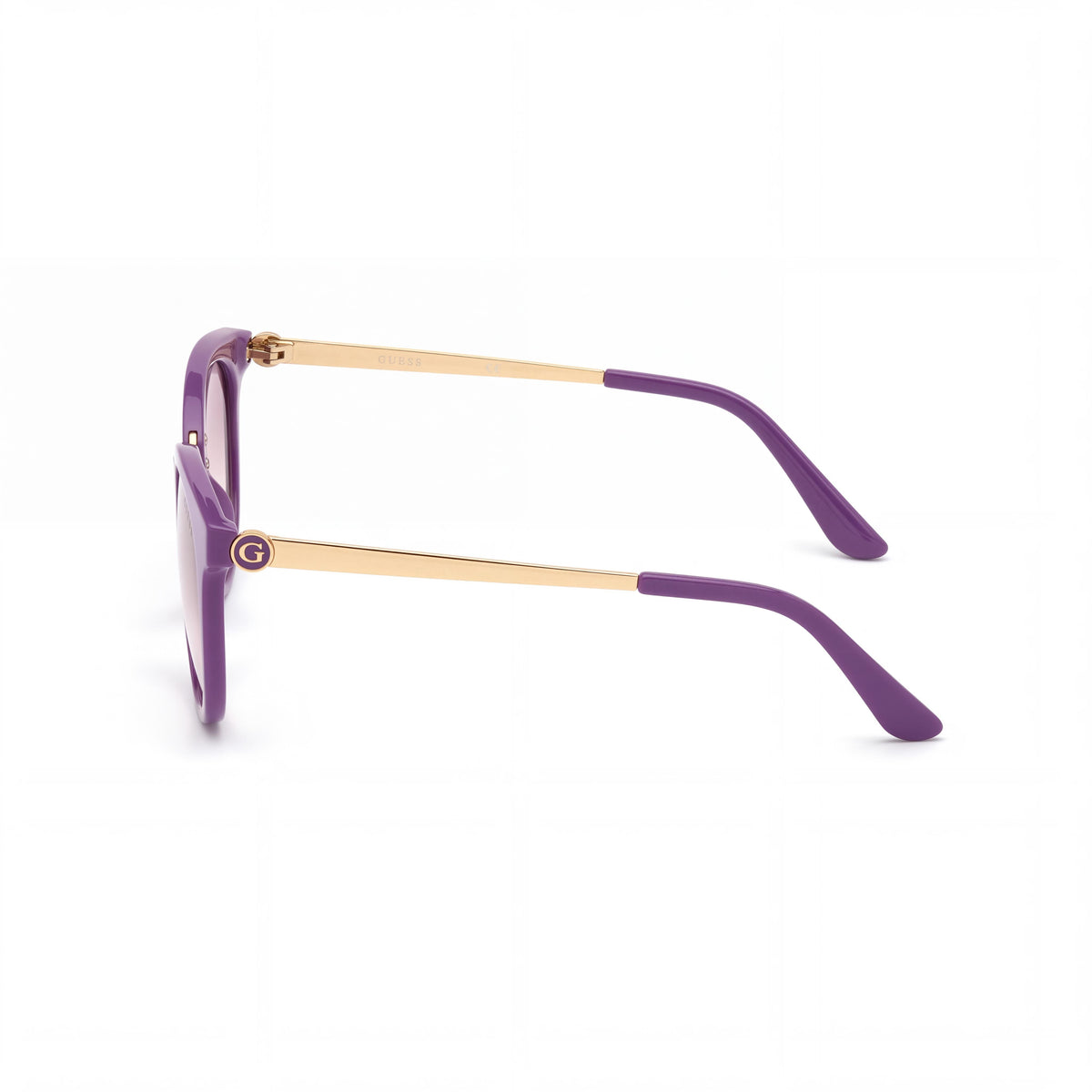 GUESS classic Women's Plastic Violet Frame Sunglasses with Purple Gradient UV Protected Lenses 140mm, Photo 3