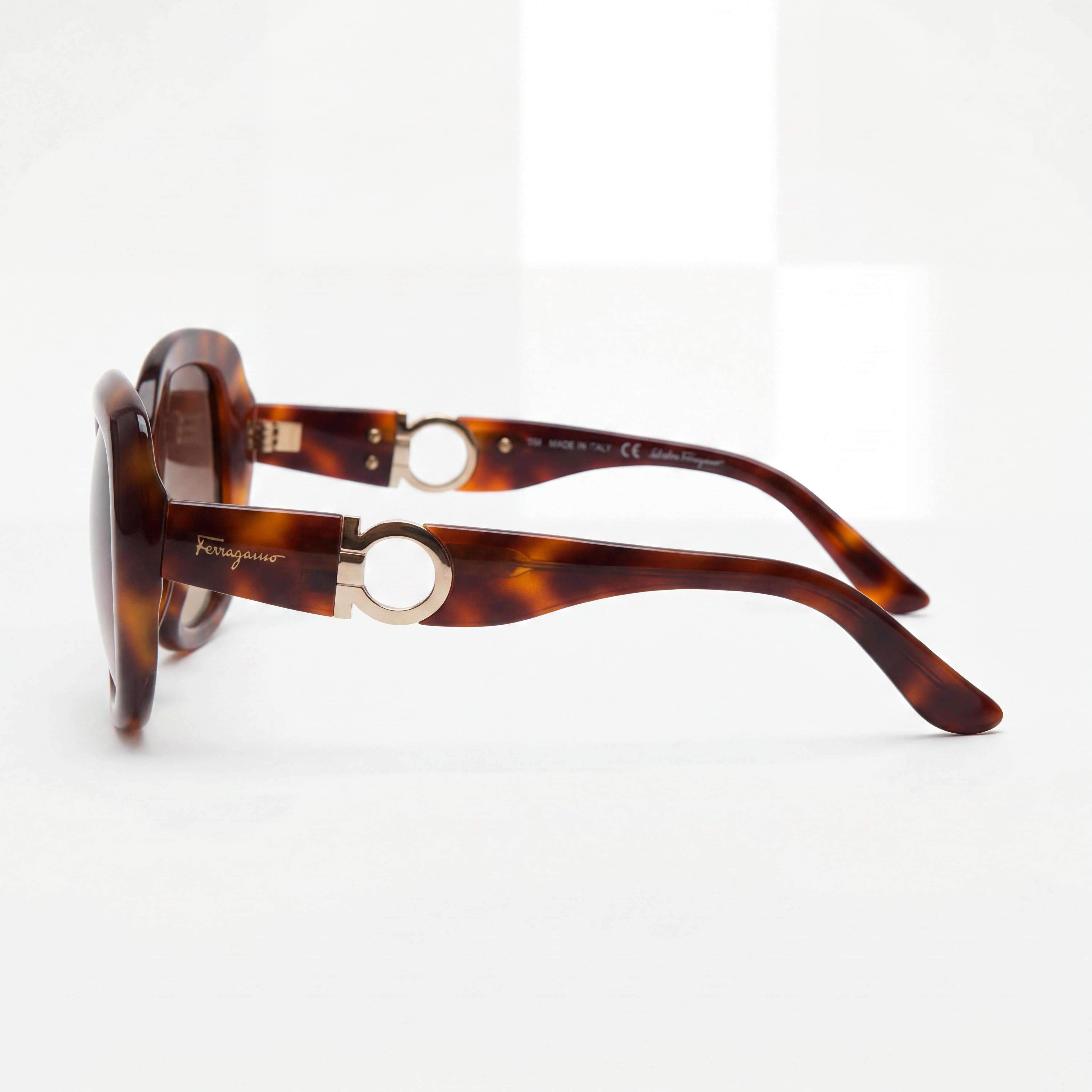 Gafas de sol de protección UV de plástico carey con lentes marrones Ferragamo Sf727s 214 para mujer 53mm, Photo 3