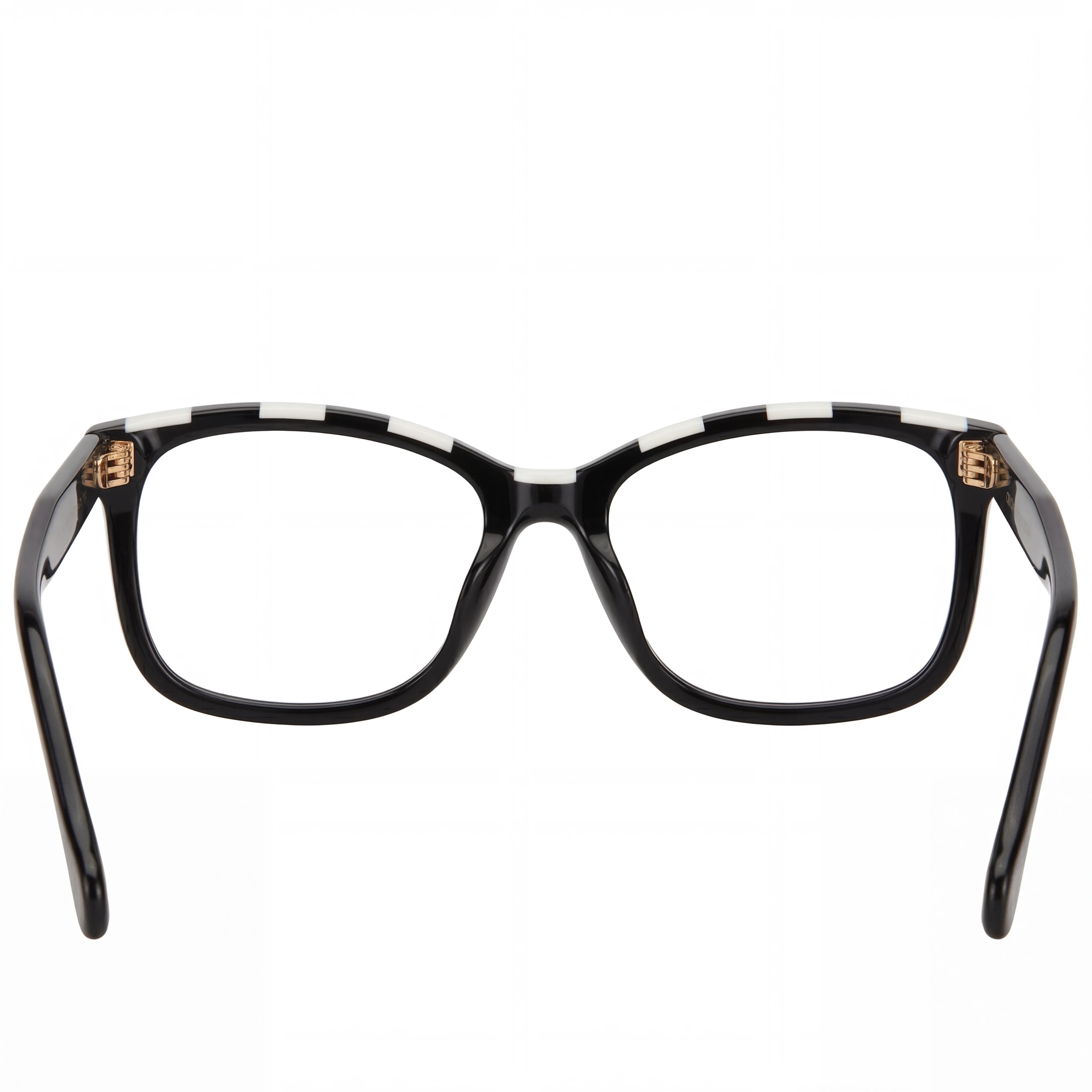 Carolina Herrera Her 0147 Women’s Modern Style Acetate Eyeglasses in Black White, 54mm Lens Width, Photo 3