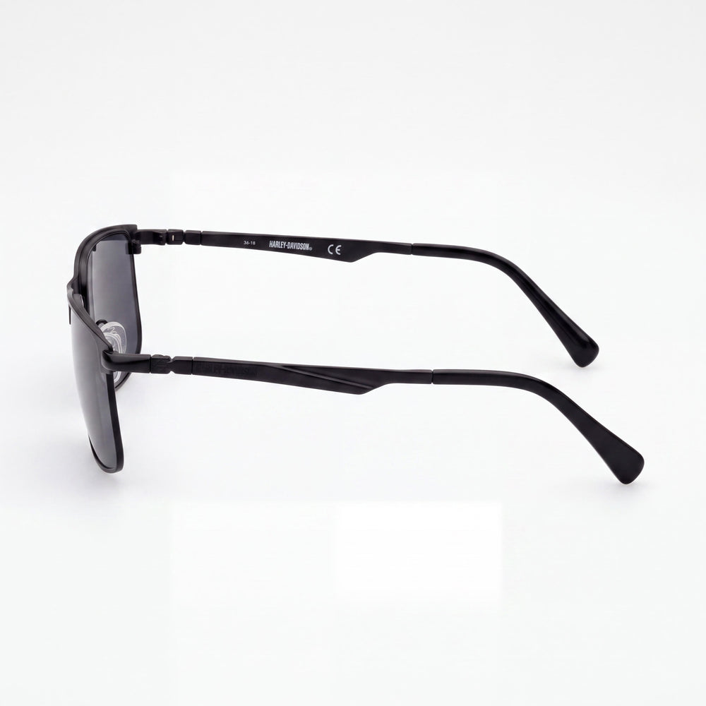 Harley-Davidson Hd0957x Unisex Matte Black Plastic Frame Smoke Polarized UV Protection Sunglasses 62mm
