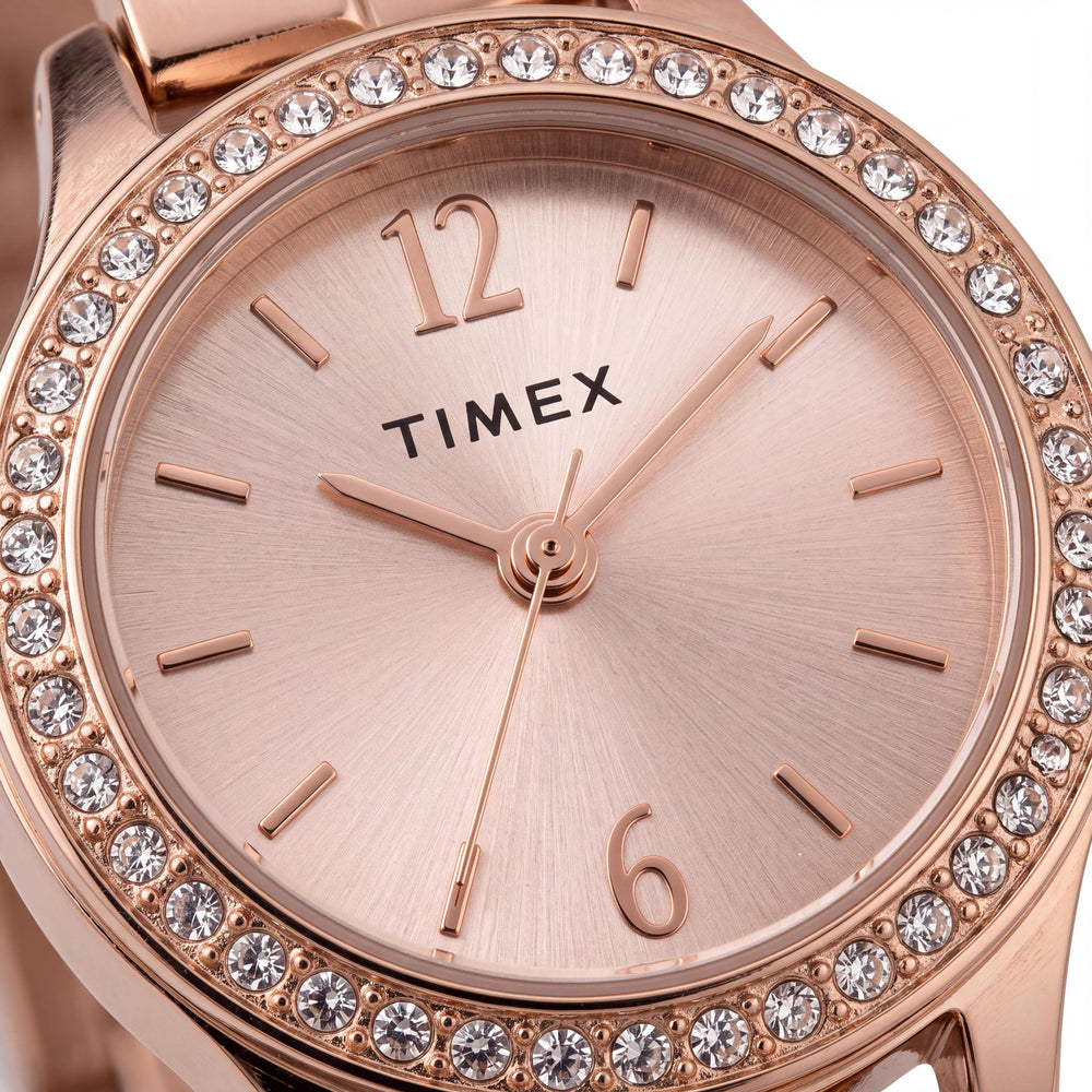 Timex TW2T57900 Women's Rose Gold-Tone Crystal Bracelet Watch, 23mm