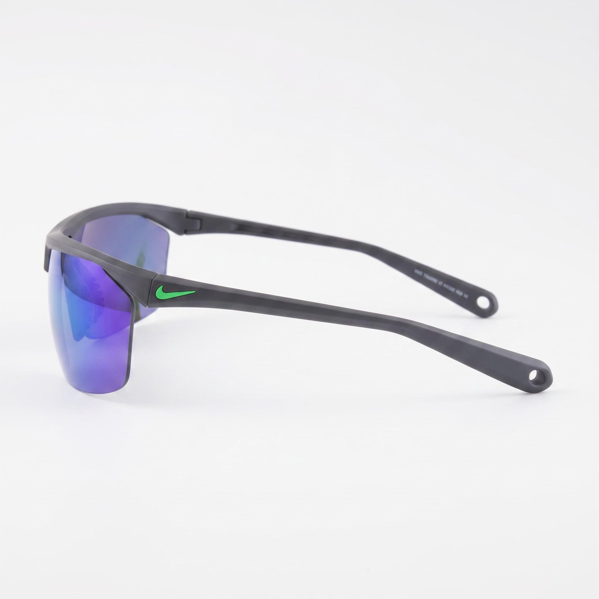 Nike Wayfarers Rubber Frame Matte Black Rage Green Sunglasses Grey Green Mirror Lenses Unisex, Photo 2