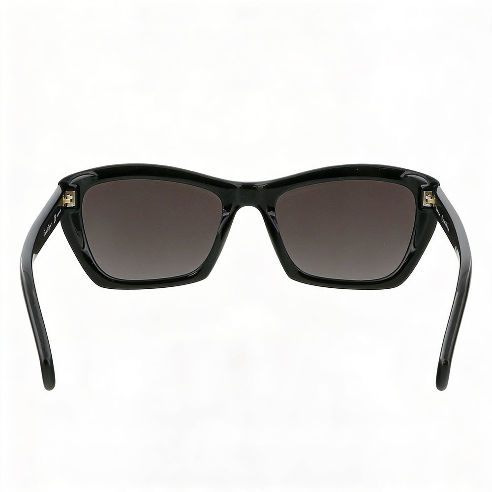 Gafas de sol unisex Salvatore Ferragamo SF958S rectangulares, armazón de plástico negro, lentes grises de 55 mm, protección UV del 100 %