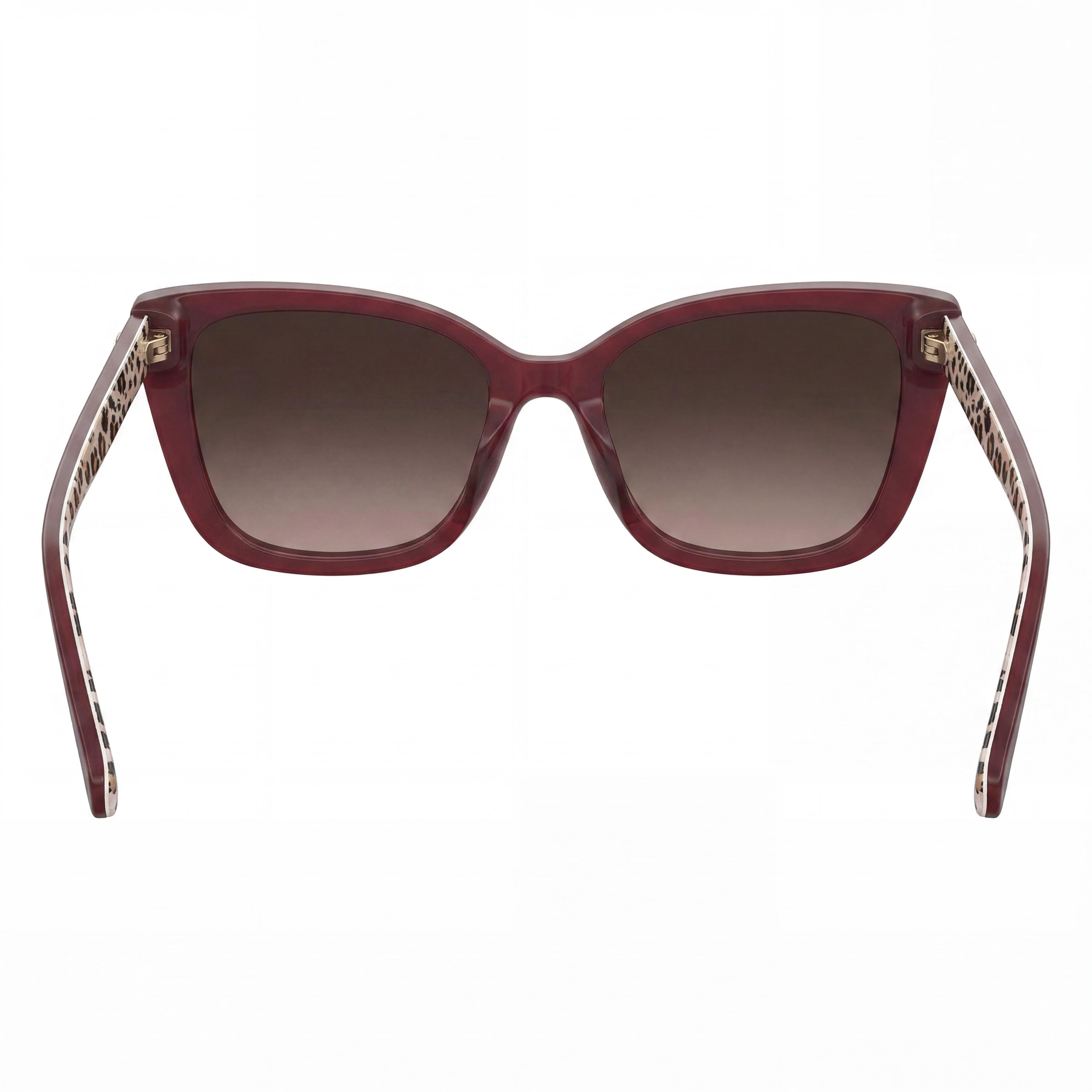 Gafas de Sol Casuales para Mujer Love Moschino con Estampado Rojo de Acetato y Cristales Sombreados Marrones, Protección UV 400, 54-18-140, Photo 4