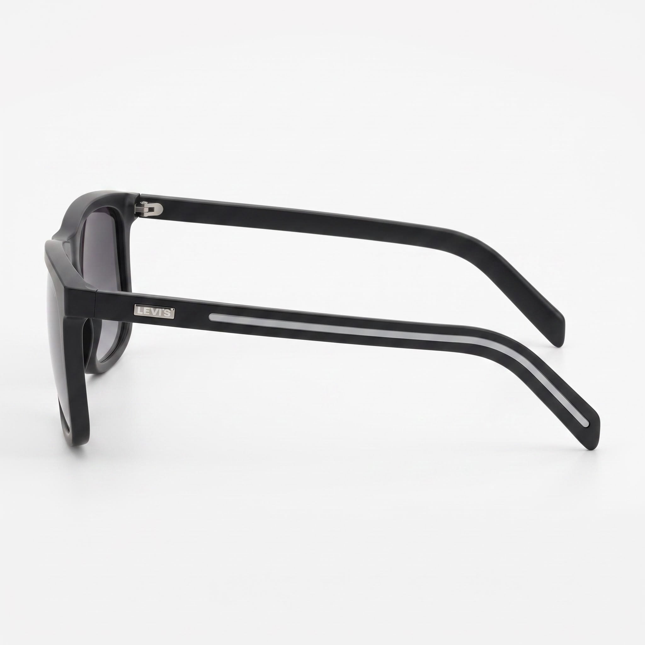 Gafas de sol Levi's modernas para mujer, montura de poliamida ecológica negra con lentes degradadas gris oscuro, ancho de lente de 56 mm, protección UV, Photo 3