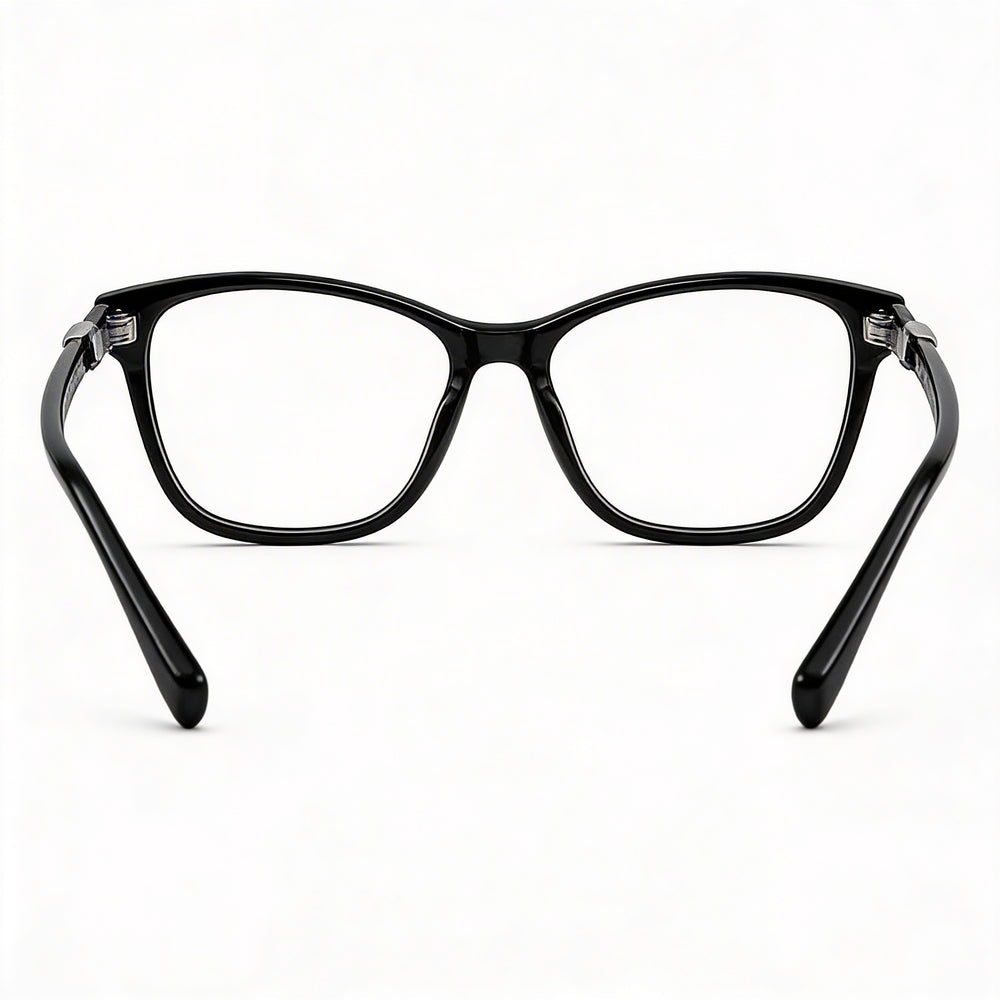 Pierre Cardin Classic Women's Plastic Frame Eyeglasses, Grey Black Stripe, Clear Lens, Size 53-16-135