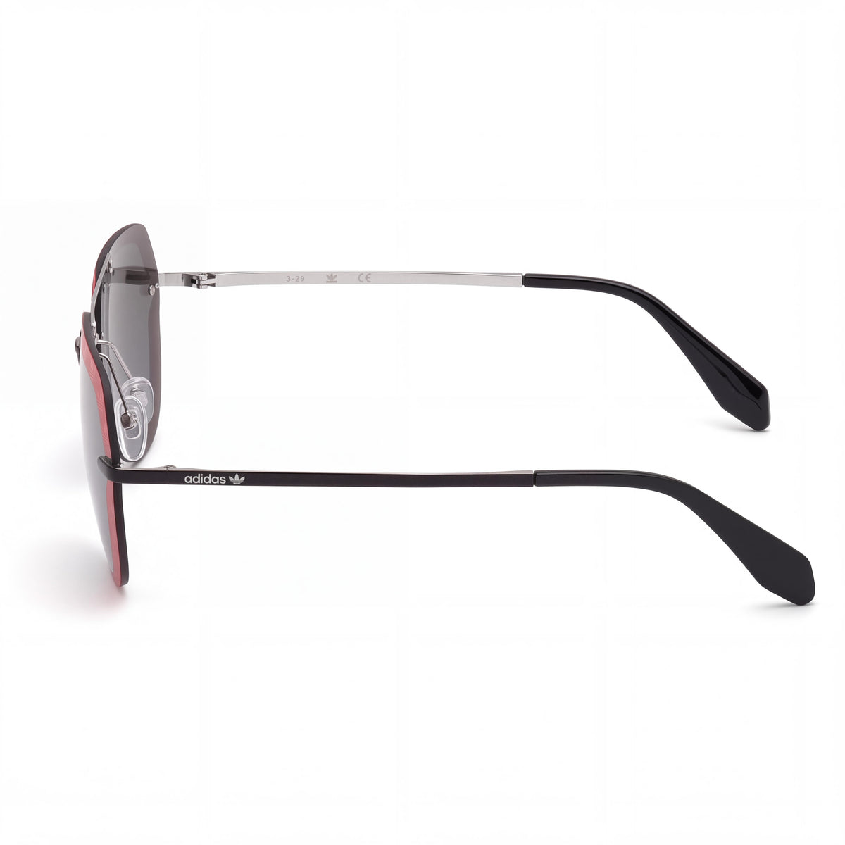 Gafas de sol adidas Originals OR0018 casual unisex con montura metálica y lentes de espejo en rojo, negro y gris de 63 mm, Photo 3