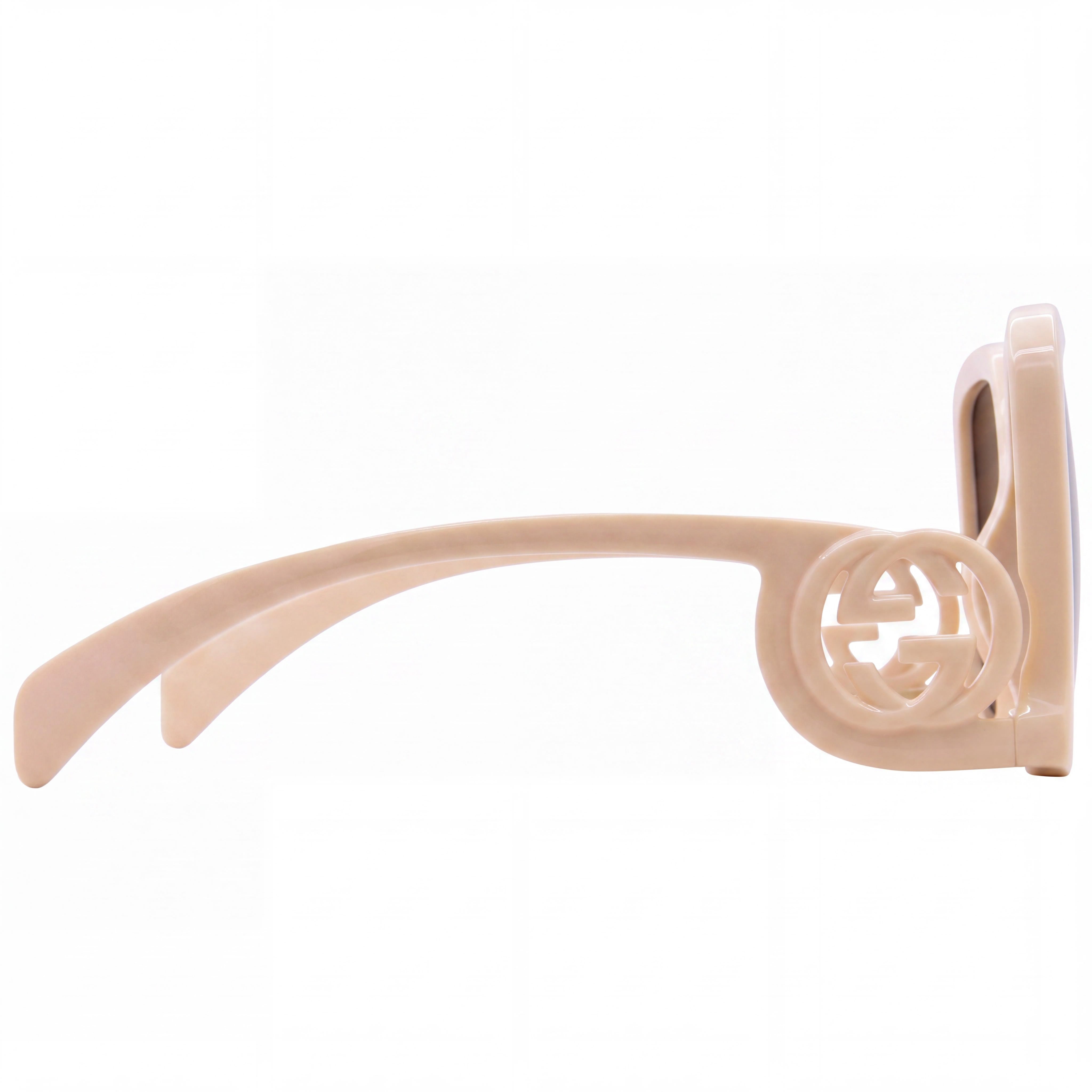 Gucci GG1326S Women's Casual Square Full Rim Plastic Frame Ivory Grey Sunglasses 58-19-140mm, Photo 3