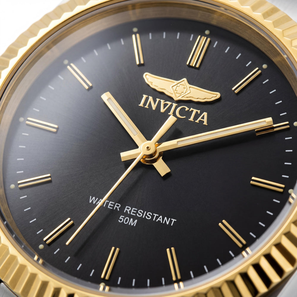 Reloj de pulsera Invicta para mujer, colección Specialty, 29400, de cuarzo, resistente al agua, de acero inoxidable bicolor de 36 mm con esfera gris