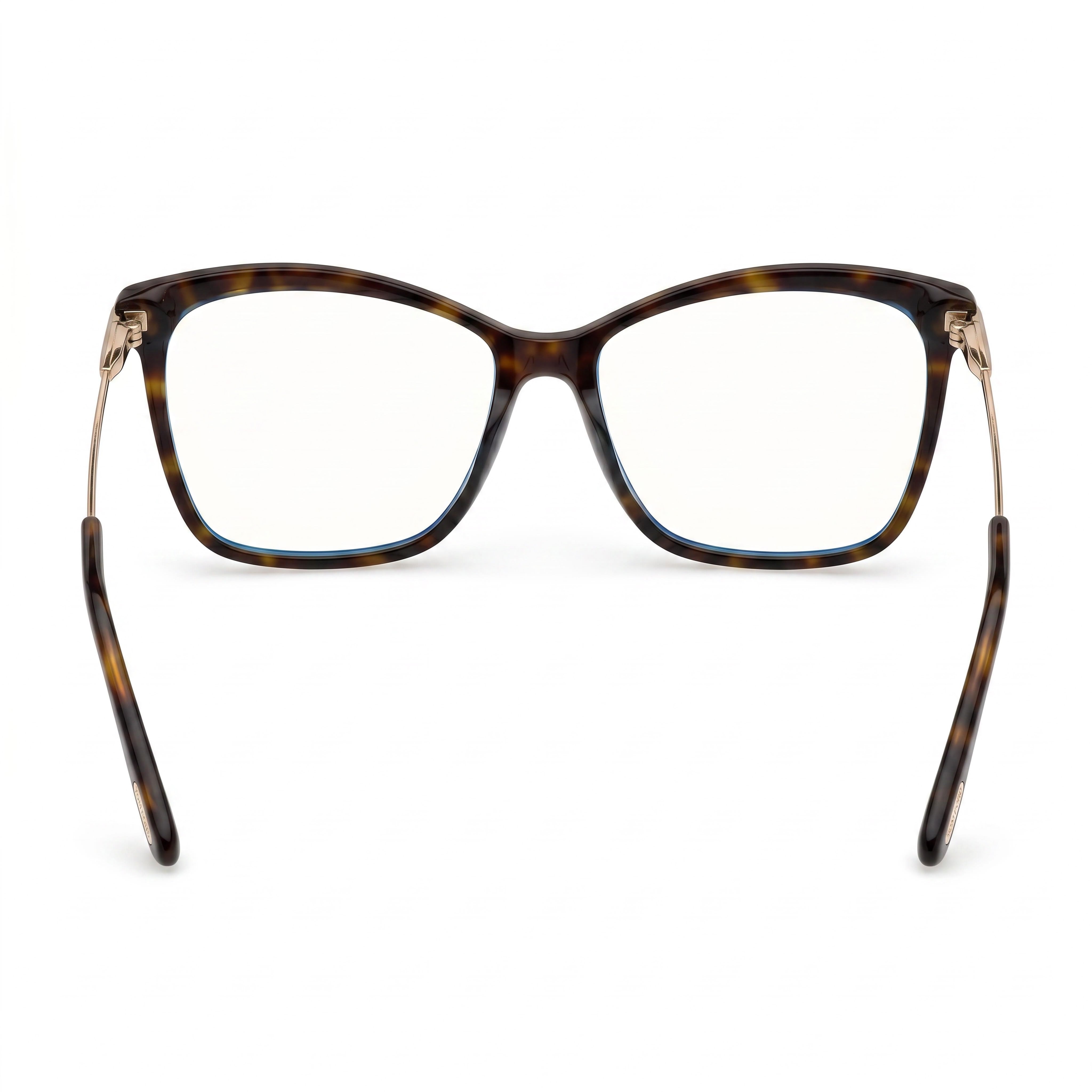 Gafas Tom Ford para mujer Ft5687-b en color Habana oscuro, con montura en oro rosa y lentes transparentes con filtro azul de 56 mm, Photo 3