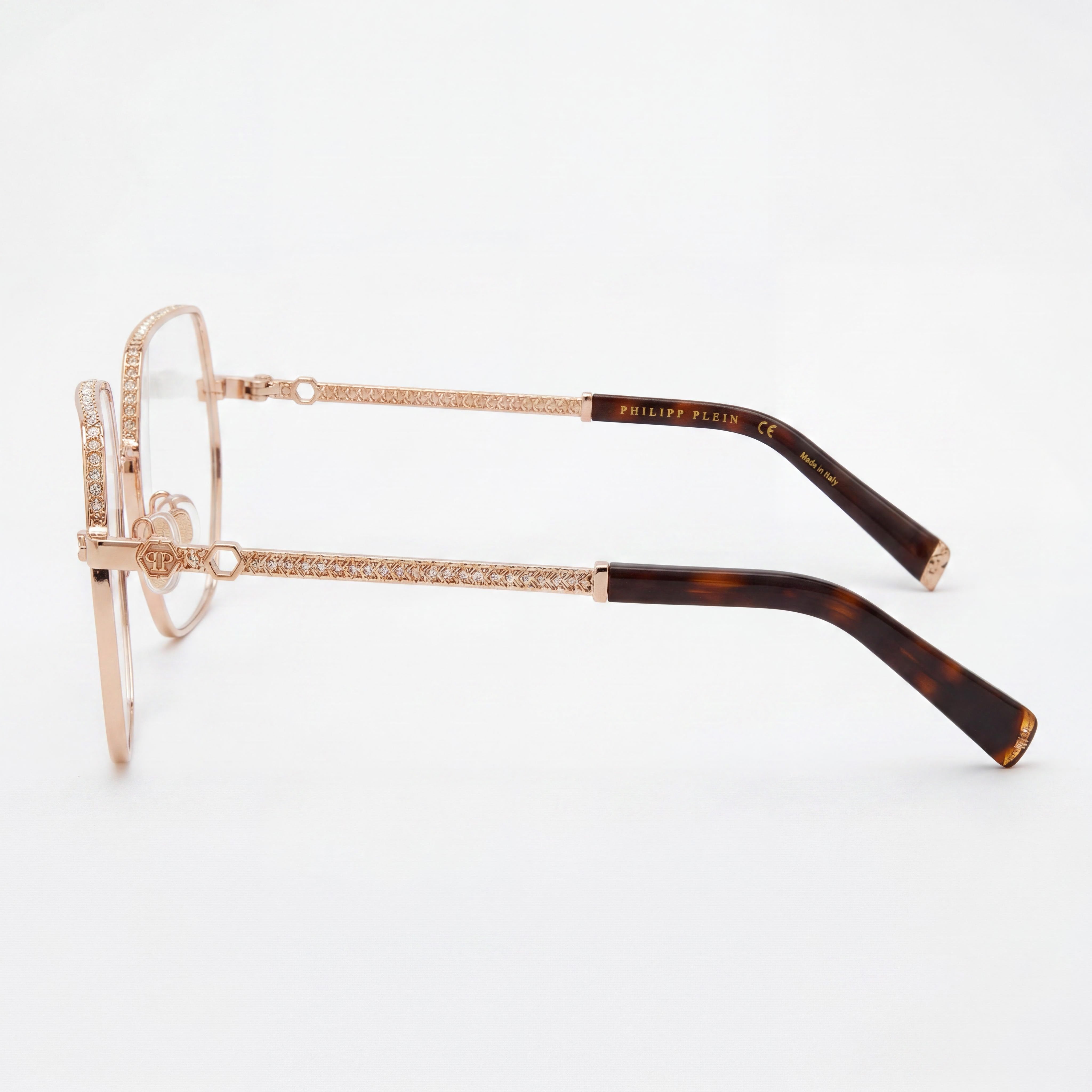 Gafas de lujo Philipp Plein Vpp054s para hombre con diseño óptico contemporáneo, montura en cobre dorado, 57-15-135 mm, Photo 2