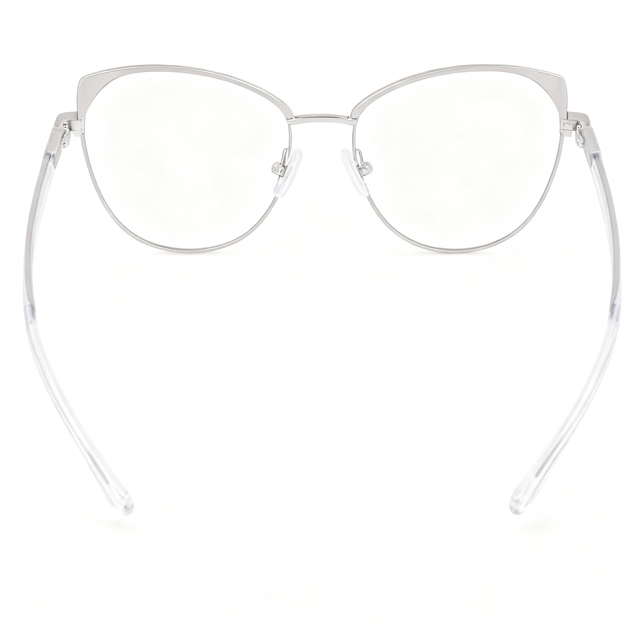 MCALLISTER Mc4520 Men's Silver Metal Cat-Eye Frame Polarized Clear Lenses Eyeglasses 52-16-135, Photo 4