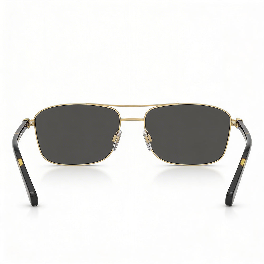 BURBERRY Classic Unisex Metal Gold Dark Grey Non- Polycarbonate Light Gold Lens 60mm