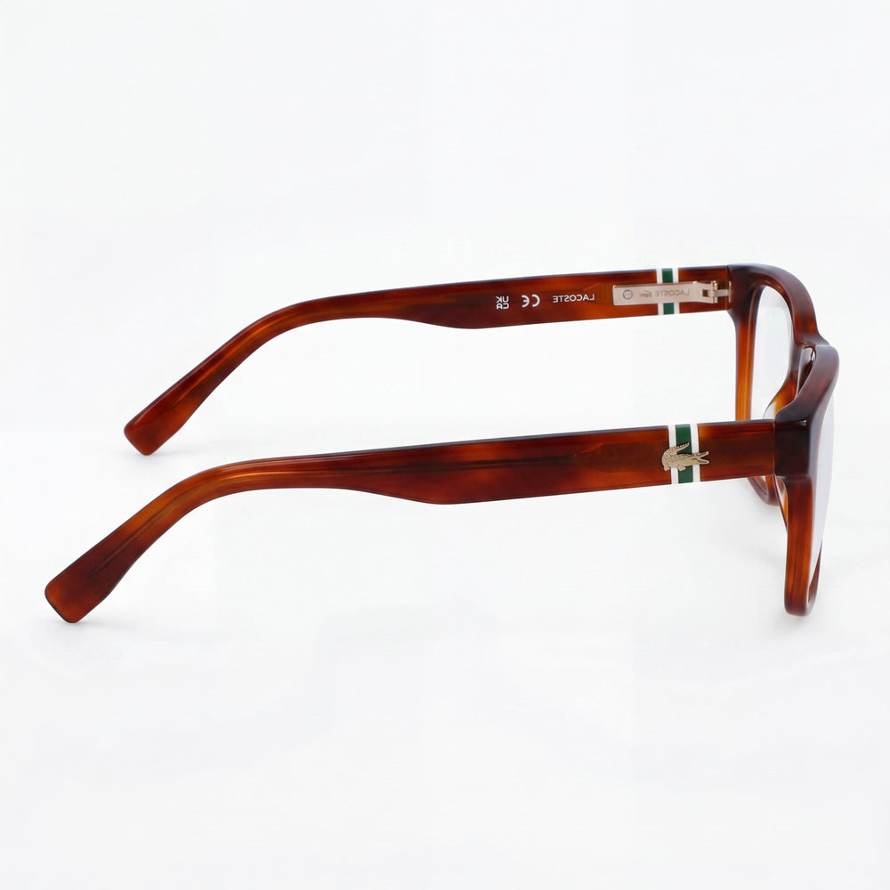 Gafas Unisex Lacoste L2932 Havana Rubia Cuadradas, Metal 53mm