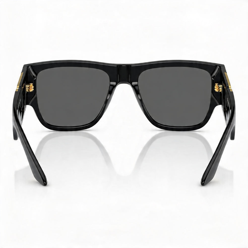 Gafas de sol Versace Greca Ve 4403 de hombre, armazón rectangular de acetato o metal gris-negro, lente gris 57-20-140