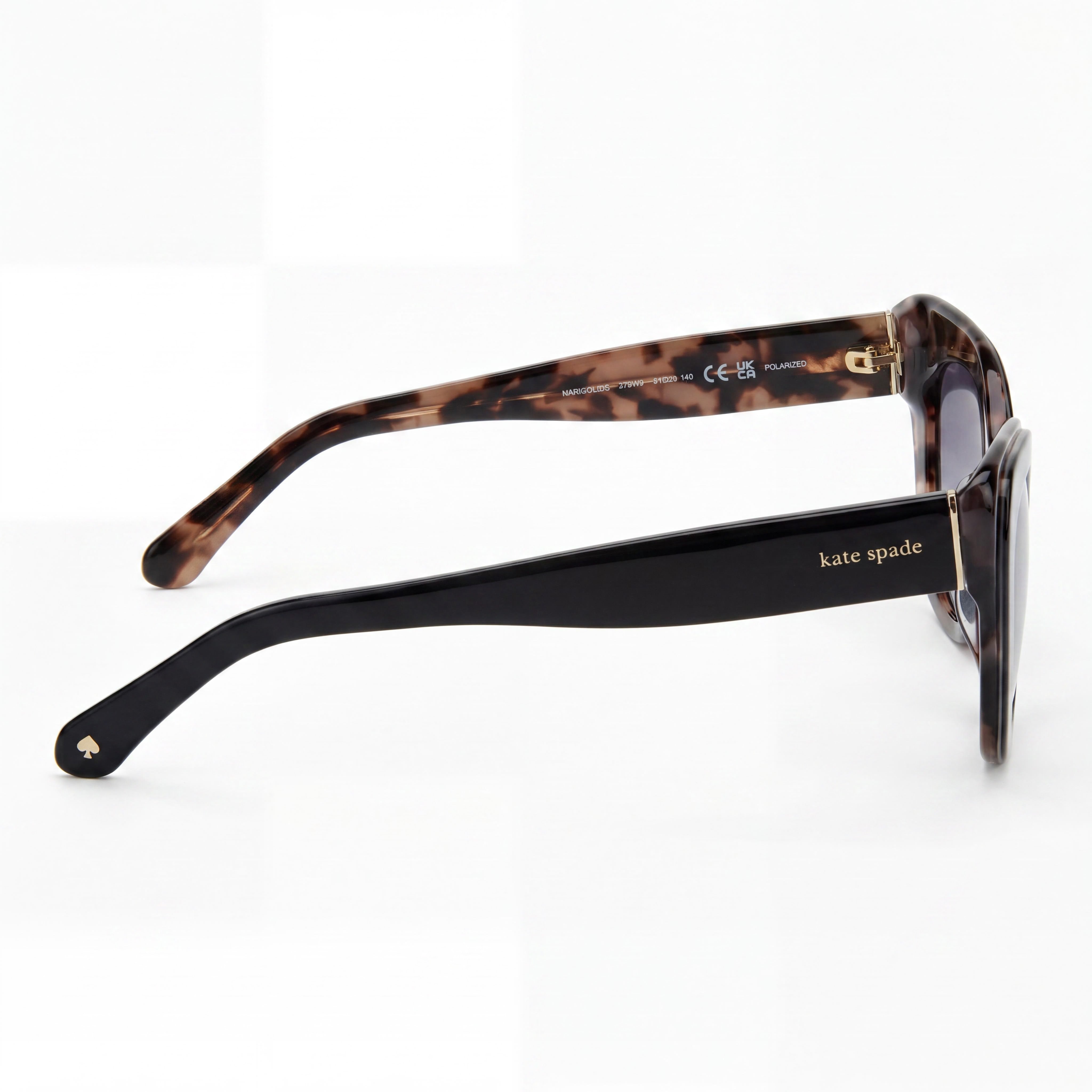 kate spade new york Marigold/S Gafas de sol polarizadas con protección UV para mujer, armazón de plástico gris, negro y rosa habana, lentes grises degradadas, 51 mm, Photo 3