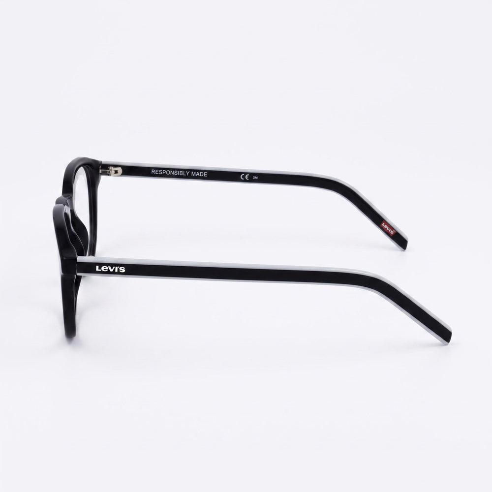 Gafas clásicas unisex Levi's con montura de PMMA ecológico, lentes no de policarbonato, negras 48 mm