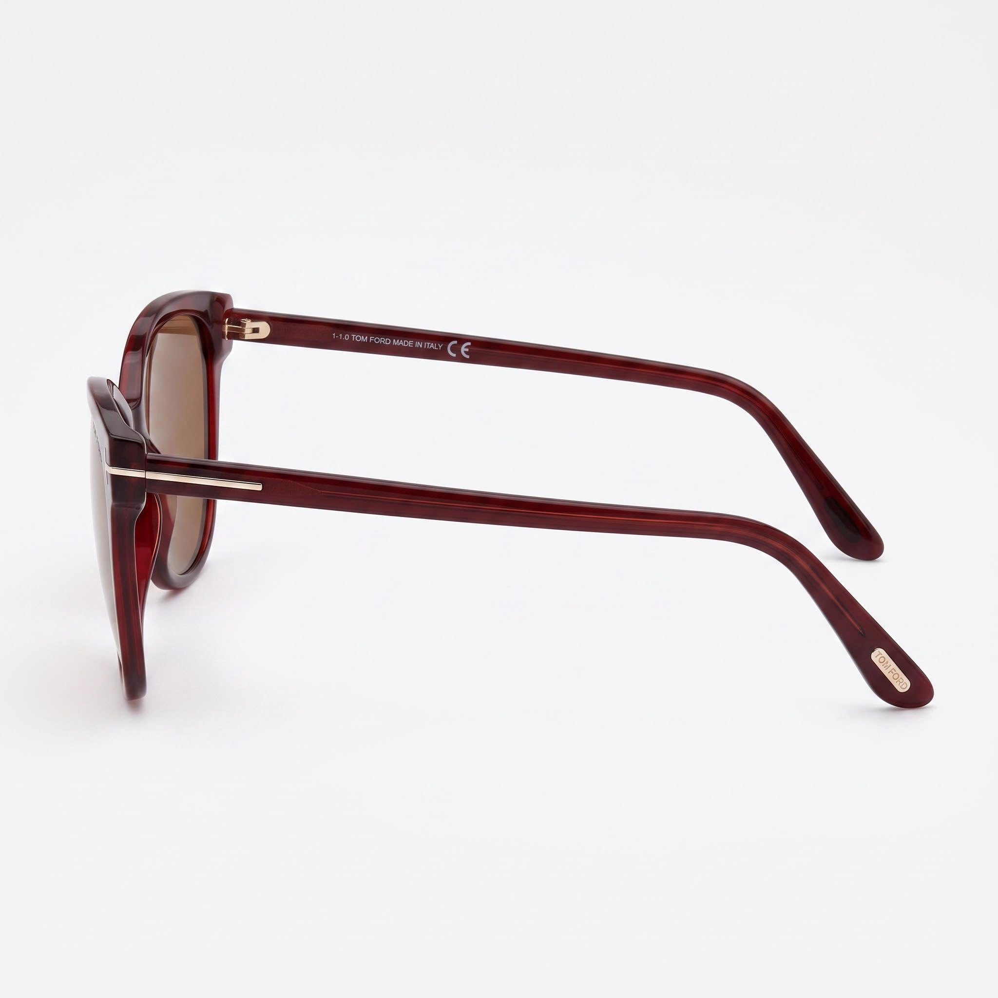 Tom Ford Ft0844 Ani Women's Brown, Burgundy Plastic Frame UV Protected Sunglasses 58mm, Photo 3