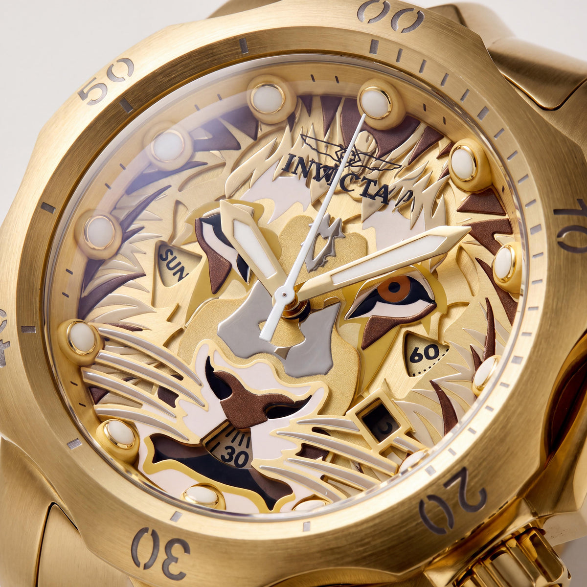 Invicta Venom 48172 Unisex 54mm Stainless Steel Watch with Gold Dial, Quartz Movement, Water Resistant 10 Bar, Photo 2