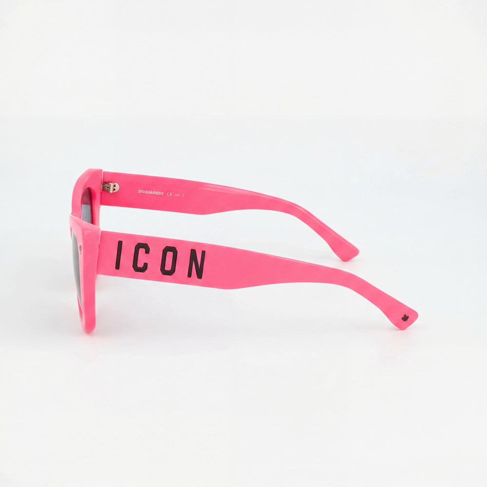 Dsquared2 Icon 0006/S Women's Acetate Black Fuchsia Sunglasses with Violet Multilayer Lenses 53mm UV Protection
