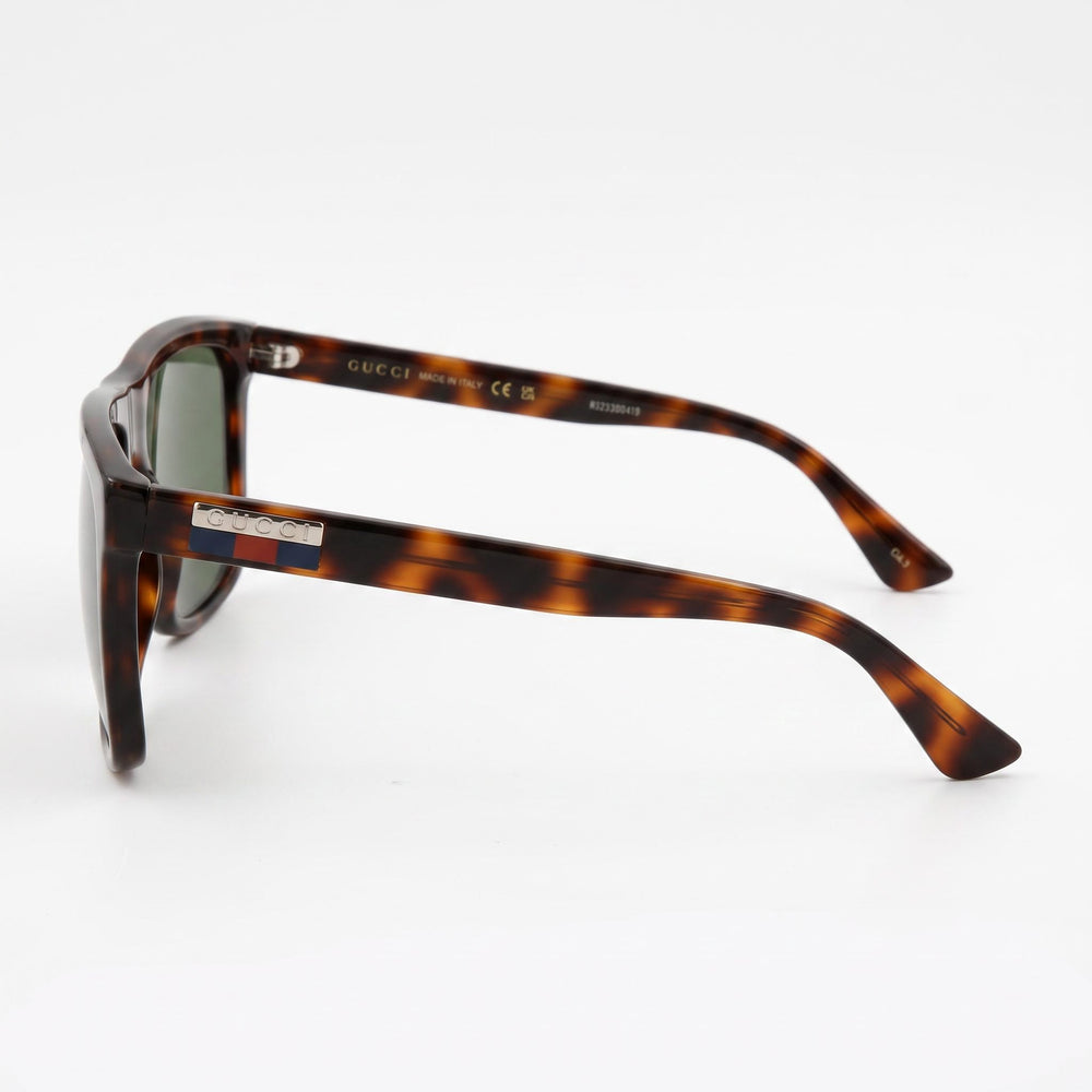 Gucci Women's GG0748S Square/Rectangle Havana Injection Frame Green Lens 59mm UV Protected Non-Polarized Sunglasses