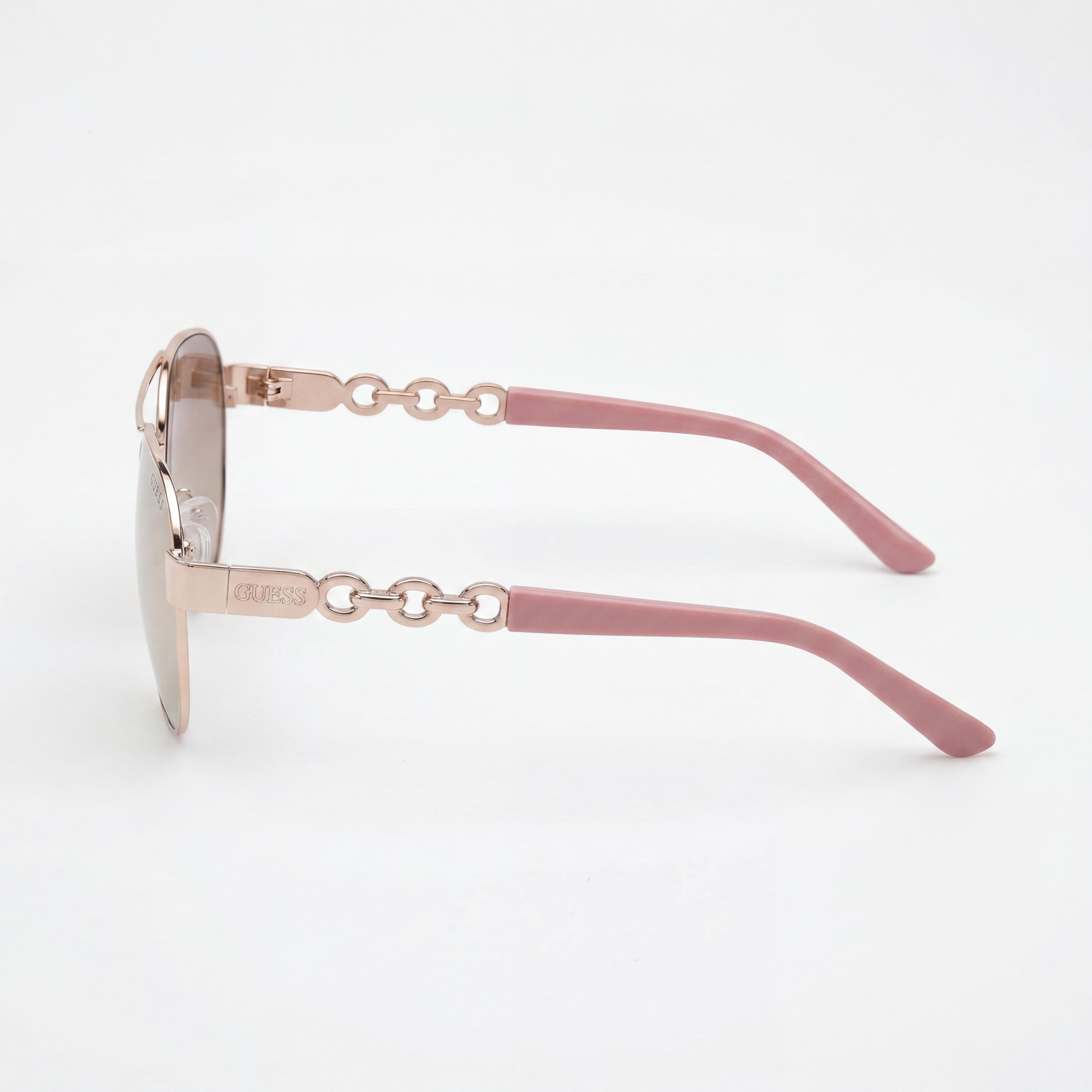 GUESS Gu00174 Women's 100% UV Protection Metal Sunglasses, Rose Gold Frame, Brown Mirror, 60mm, Photo 3