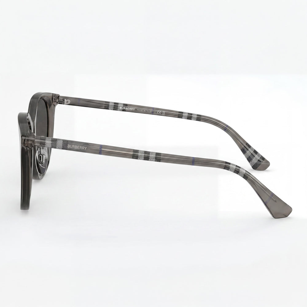 BURBERRY BE4464D Cat Eye Men's & Women's Grey Acetate Frame Dark Grey Polarized Lenses Sunglasses 56mm