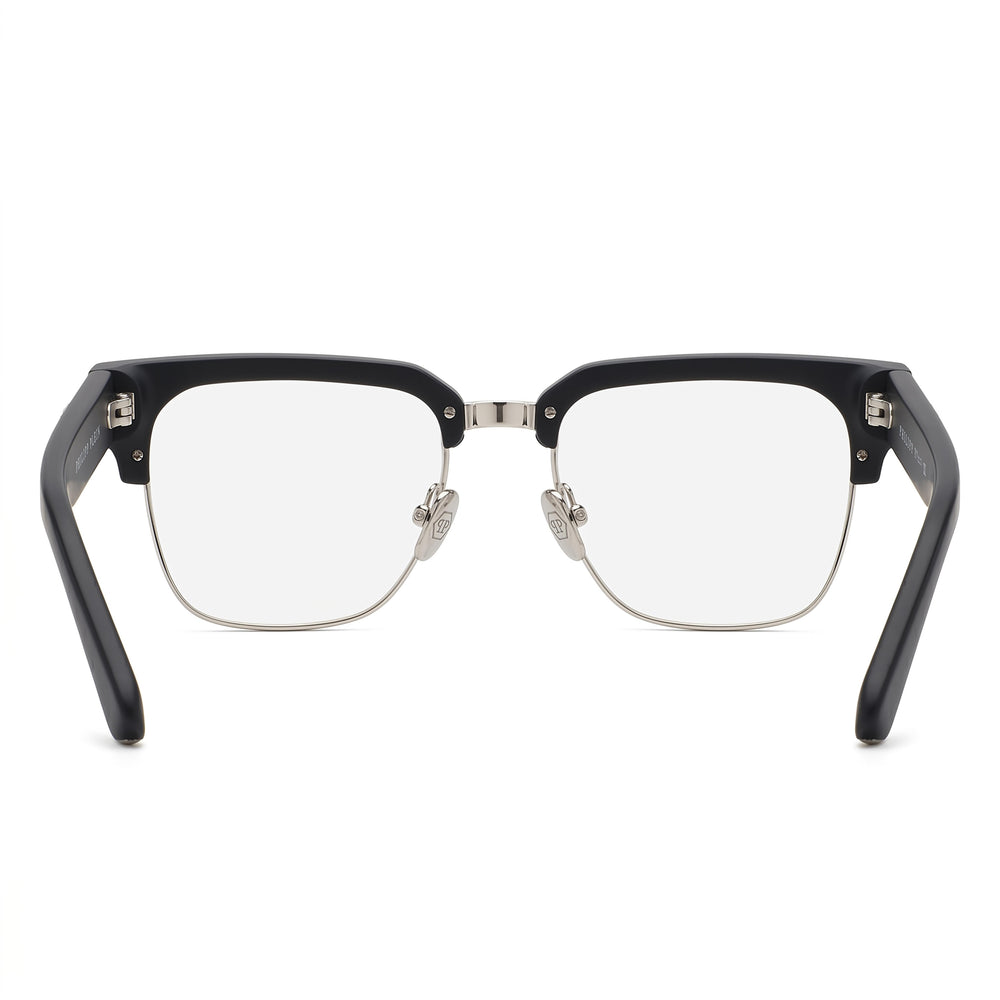 Philipp Plein Vpp113m Men's Metal Prescription Eyeglasses, Shiny Full Palladium, Size 53mm