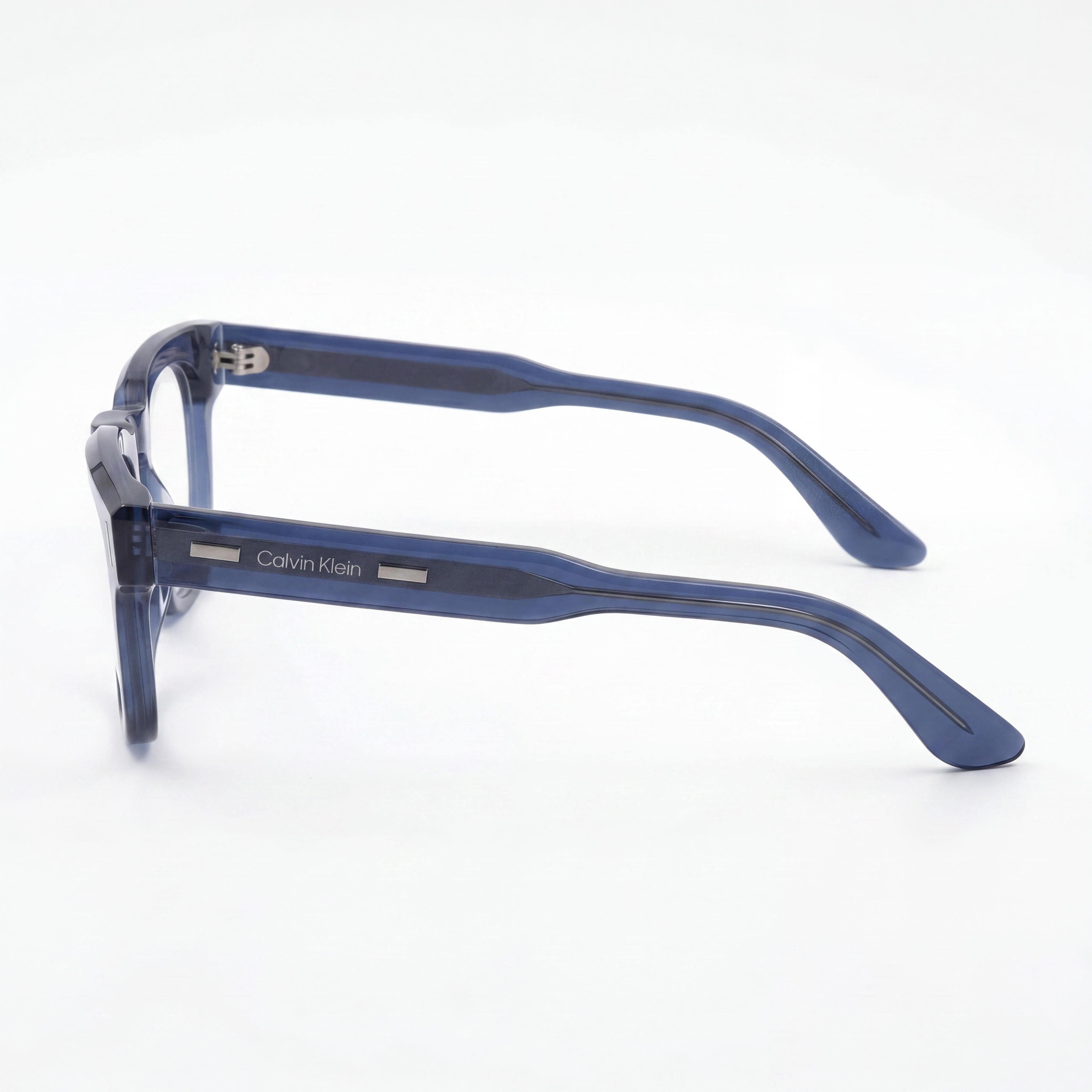 Gafas de sol Calvin Klein Ck23542 con montura de acetato azul y lentes de policarbonato azules para hombres y mujeres, 49 mm, Photo 3