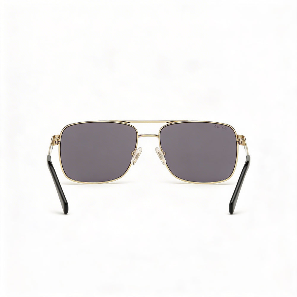 GUESS Contemporary Men's Shiny Gold Olive Gradient Metal Gradient Brown Grey Mirrored 100% UV Sunglasses 58mm