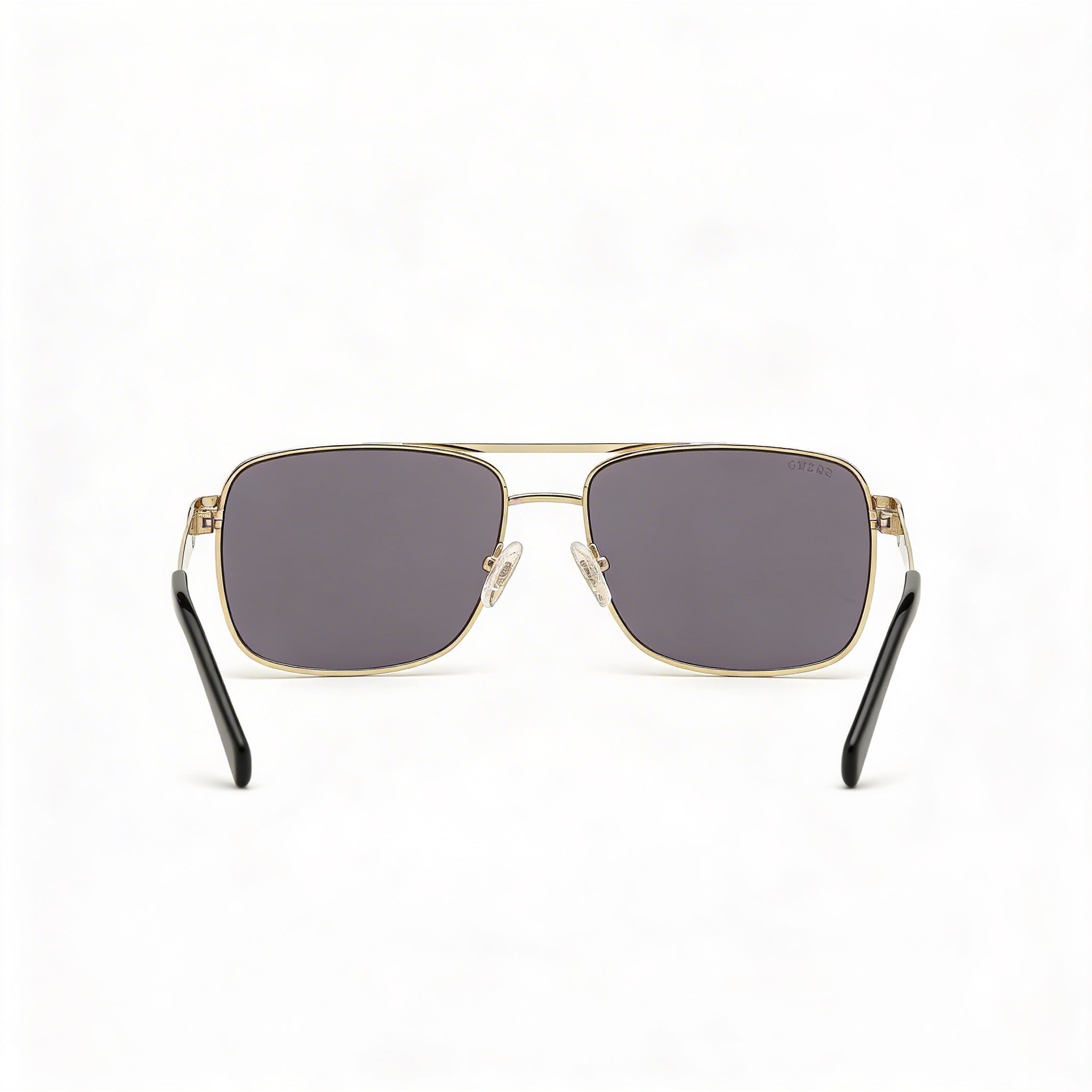GUESS Contemporary Men's Shiny Gold Olive Gradient Metal Gradient Brown Grey Mirrored 100% UV Sunglasses 58mm, Photo 3