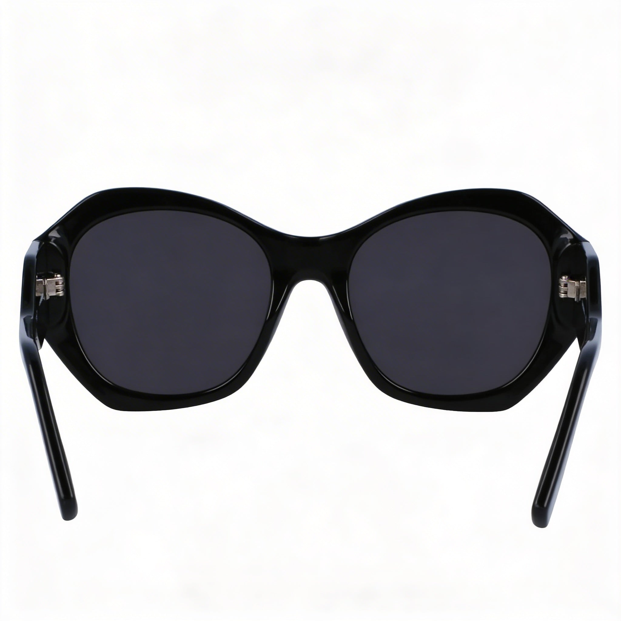 KARL LAGERFELD KL6146S N Gafas de Sol Redondas para Mujer de Plástico Negro con Lentes Negras, 54mm Protección UV, Photo 4