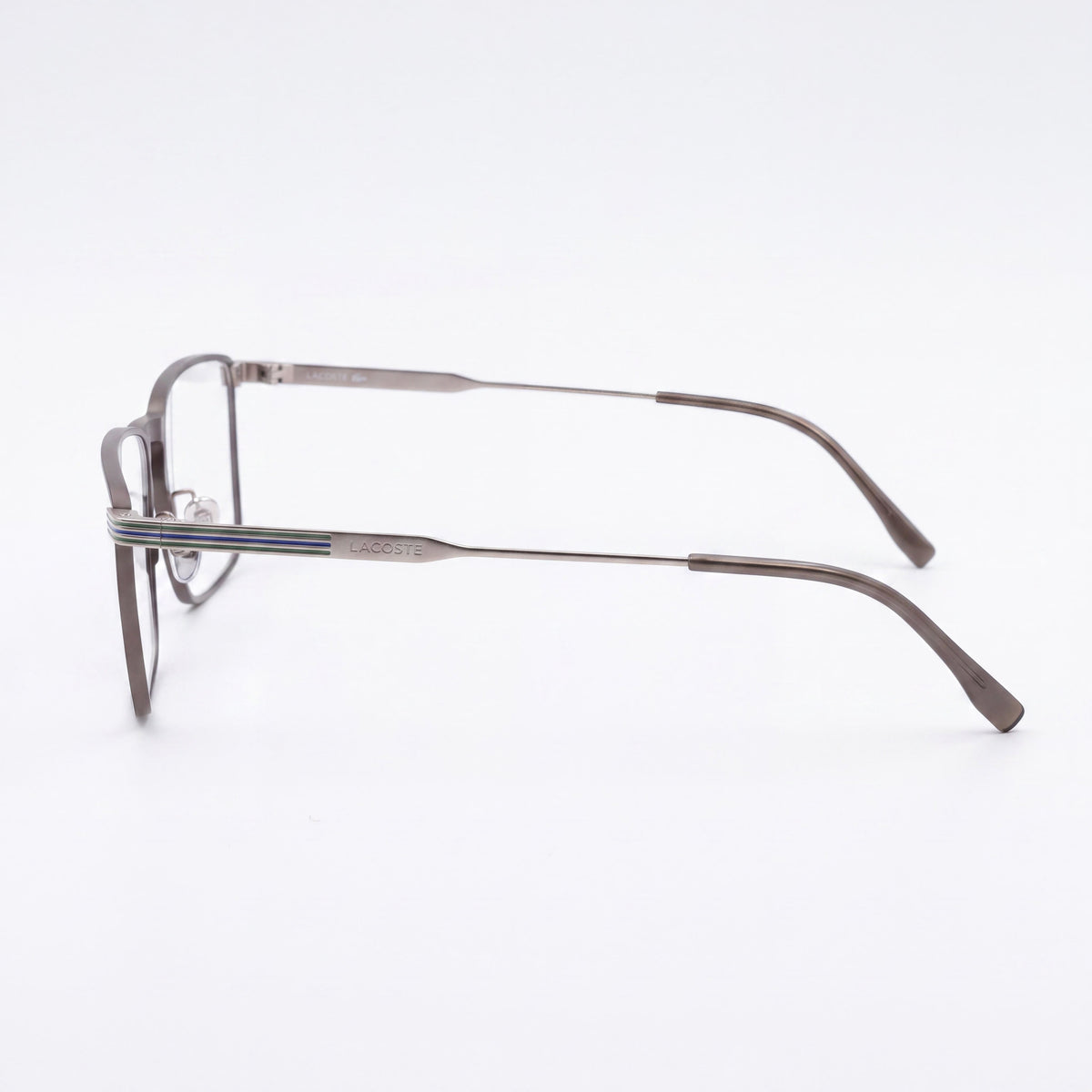 Lacoste Men's Casual Ophthalmic Eyeglasses, Matte Black Frame, Transparent Plastic Lenses, 54mm, Photo 2