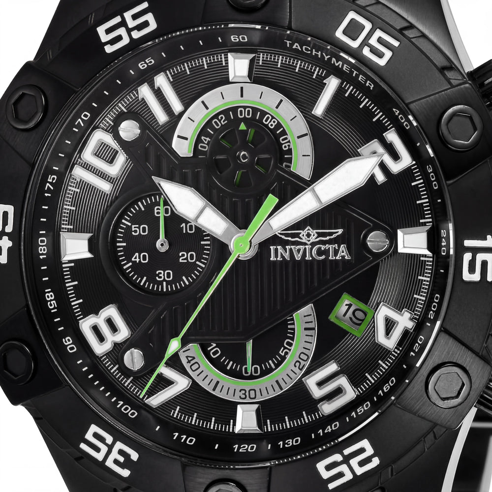 Reloj Invicta 26101 S1 Rally para hombre cronógrafo de cuarzo, acero inoxidable con baño de iones negro, 48 mm