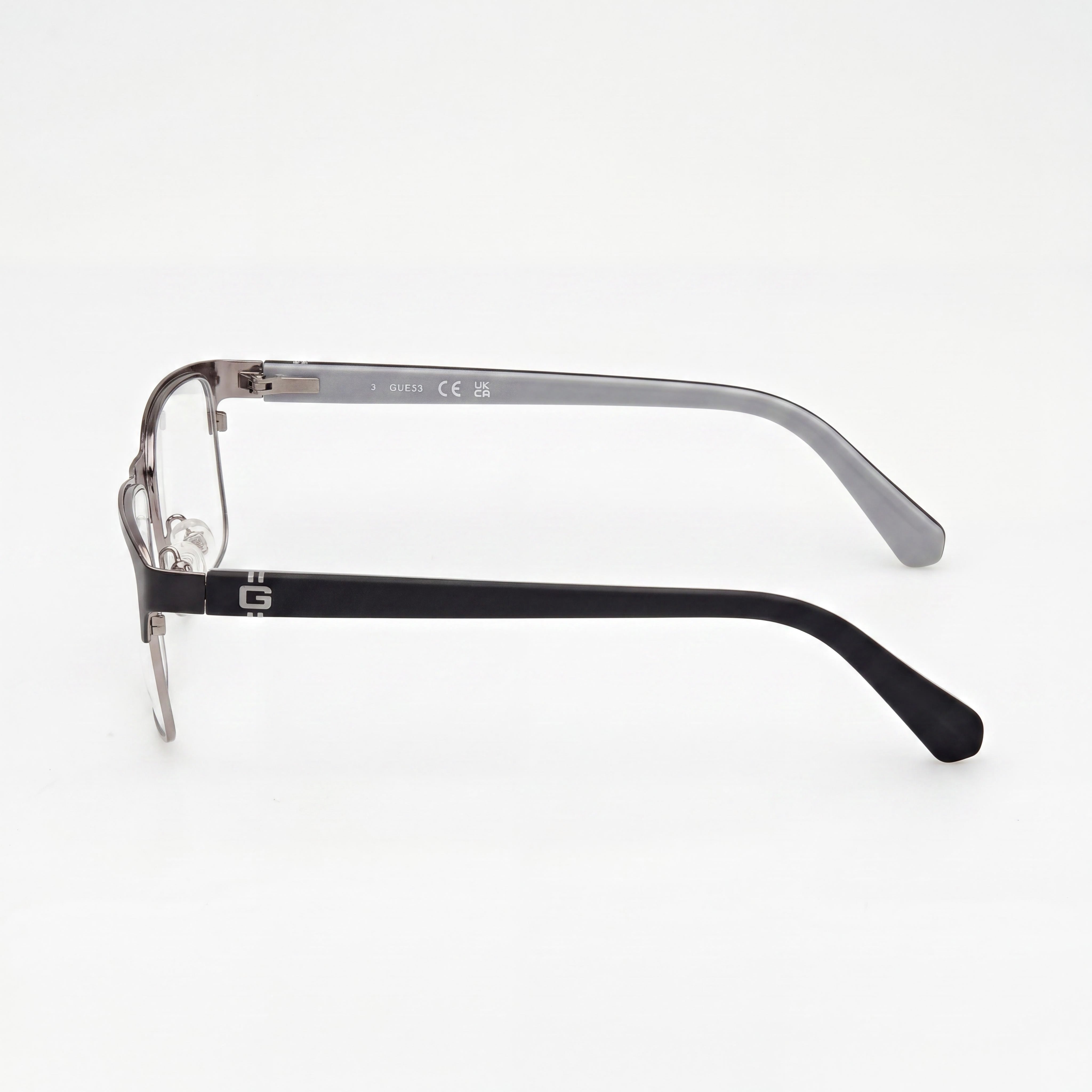 Gafas Guess GU50131 rectangulares negras mate para hombre, 55mm, Photo 3