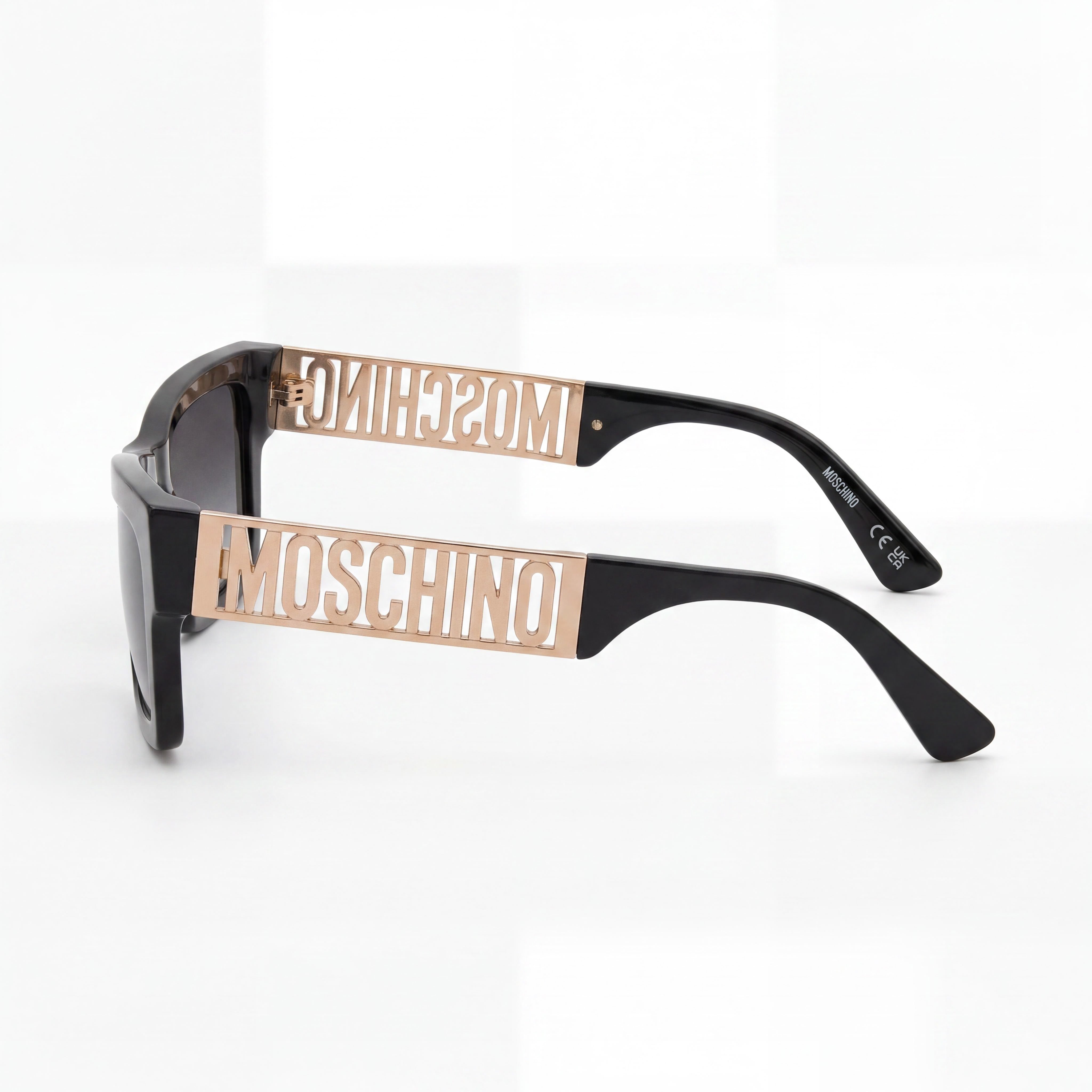 Moschino MOS171/S Women's Casual Black Dark Grey Shaded Metal Frame Sunglasses with Dark Grey Shaded Lenses 53mm, Photo 3